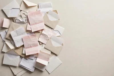 Top View Of Scattered Envelopes And Letters