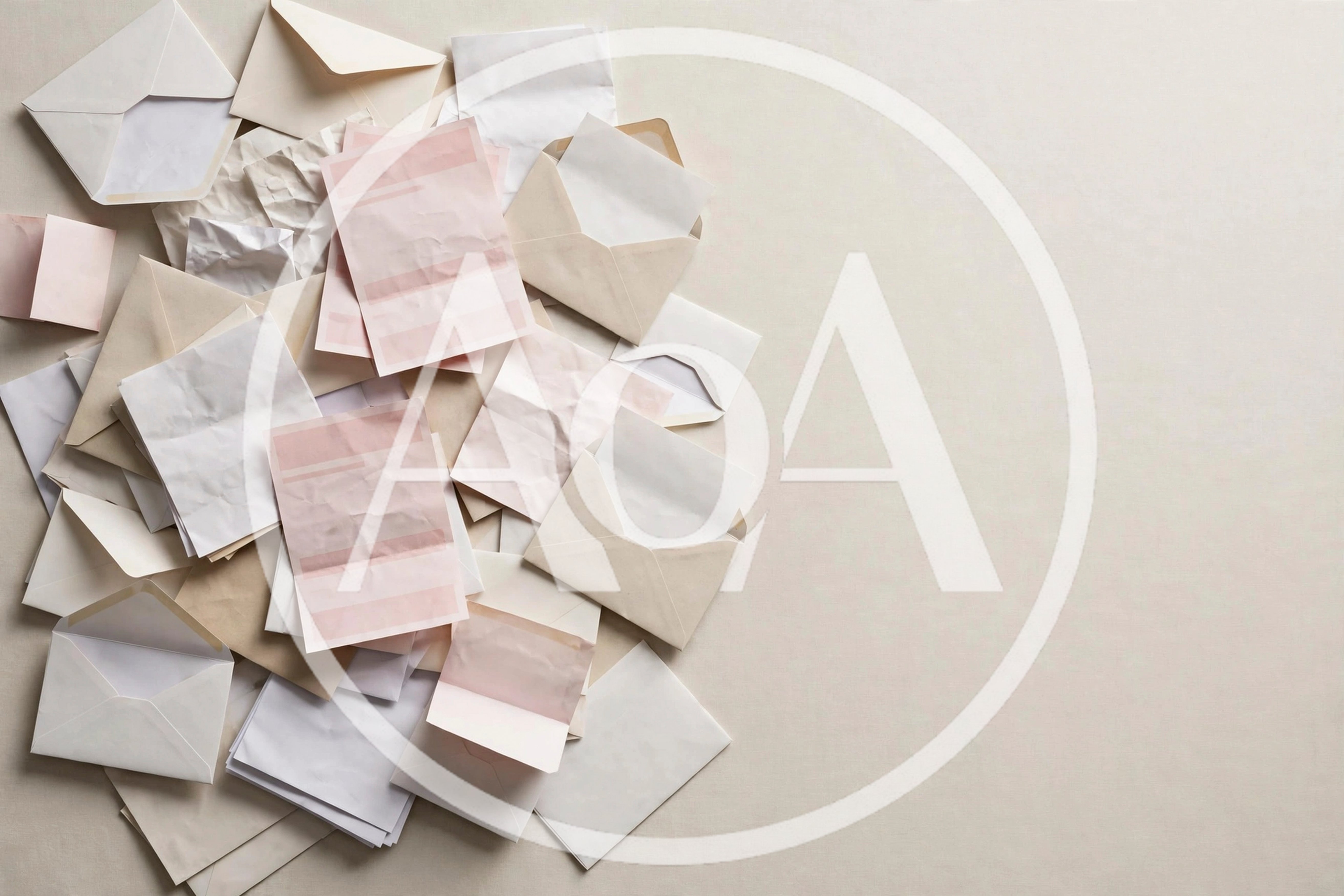 Top View Of Scattered Envelopes And Letters