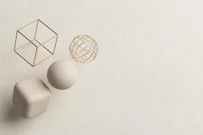 Minimalist 3D Geometric Shapes On Textured Background
