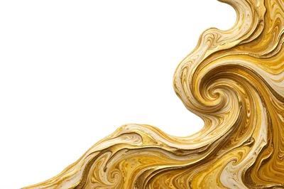 Abstract Gold And White Liquid Marble Swirl Background