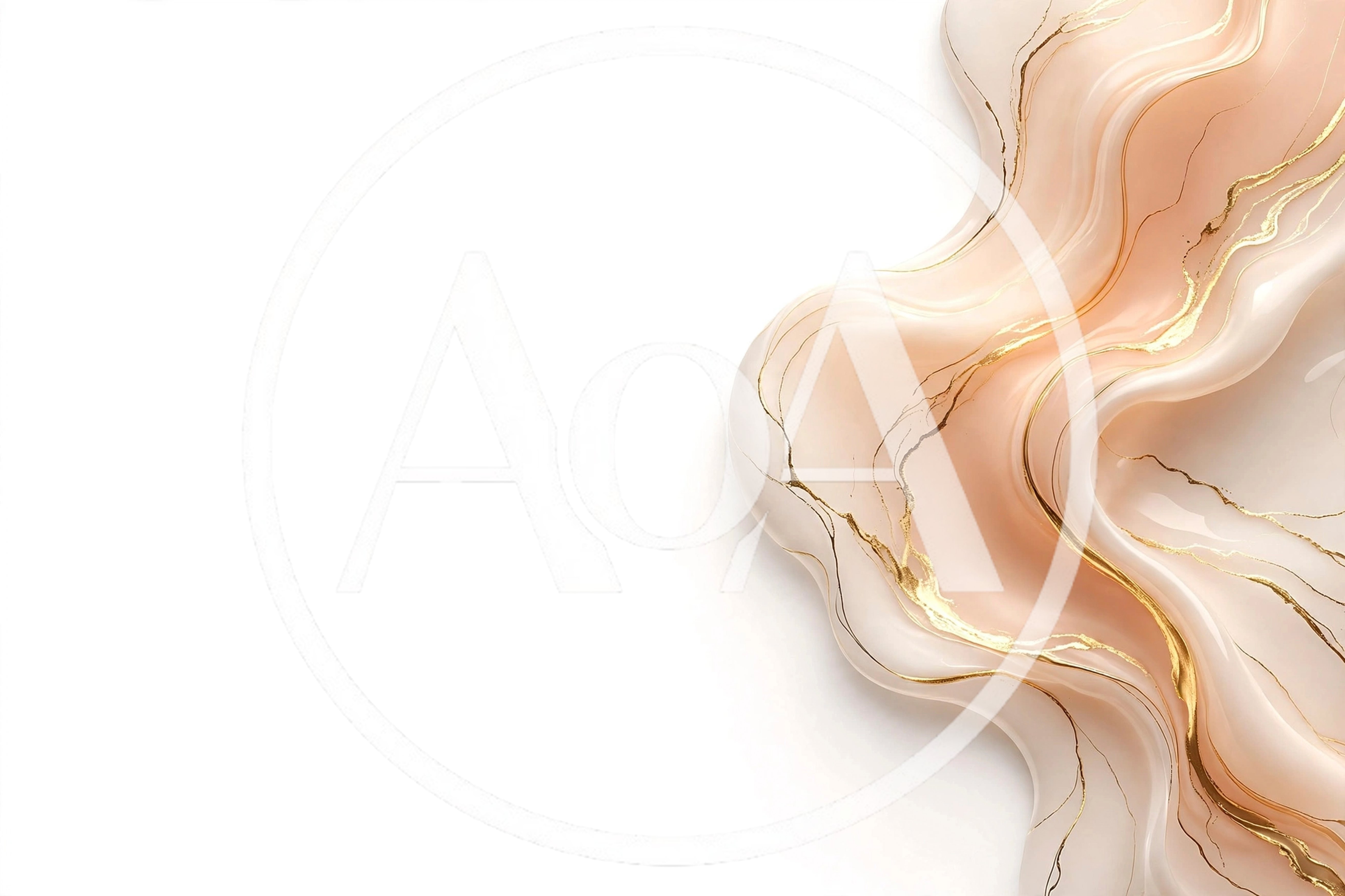 Abstract Liquid Marble Background With Gold Veins