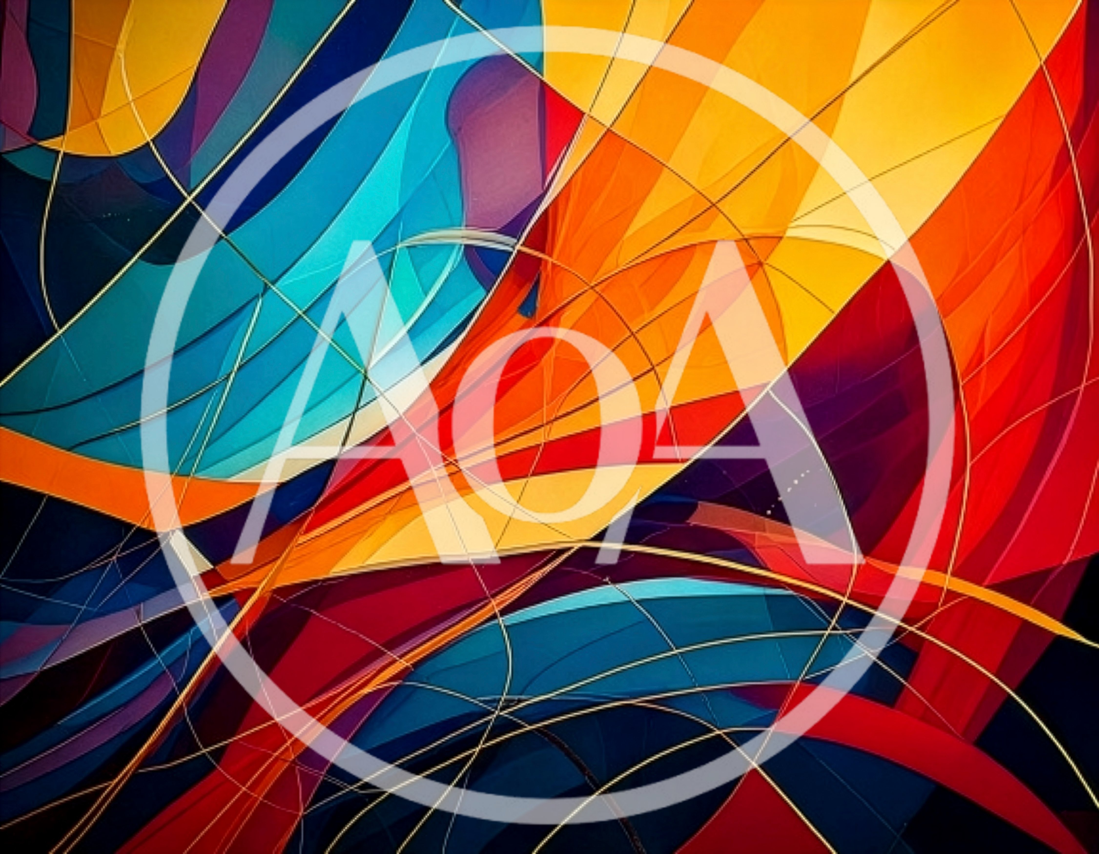 Abstract Geometric Background With Vibrant Colorful Curves