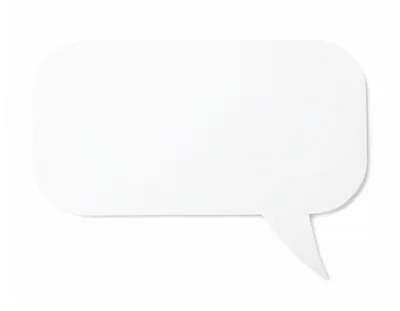 White Speech Bubble Cutout On White Background
