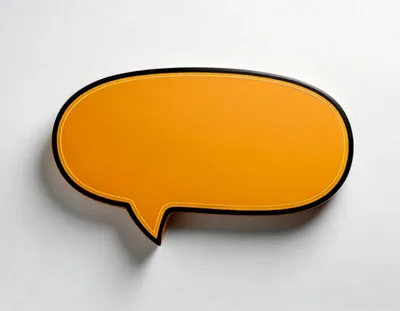 Orange Speech Bubble Icon On White Background