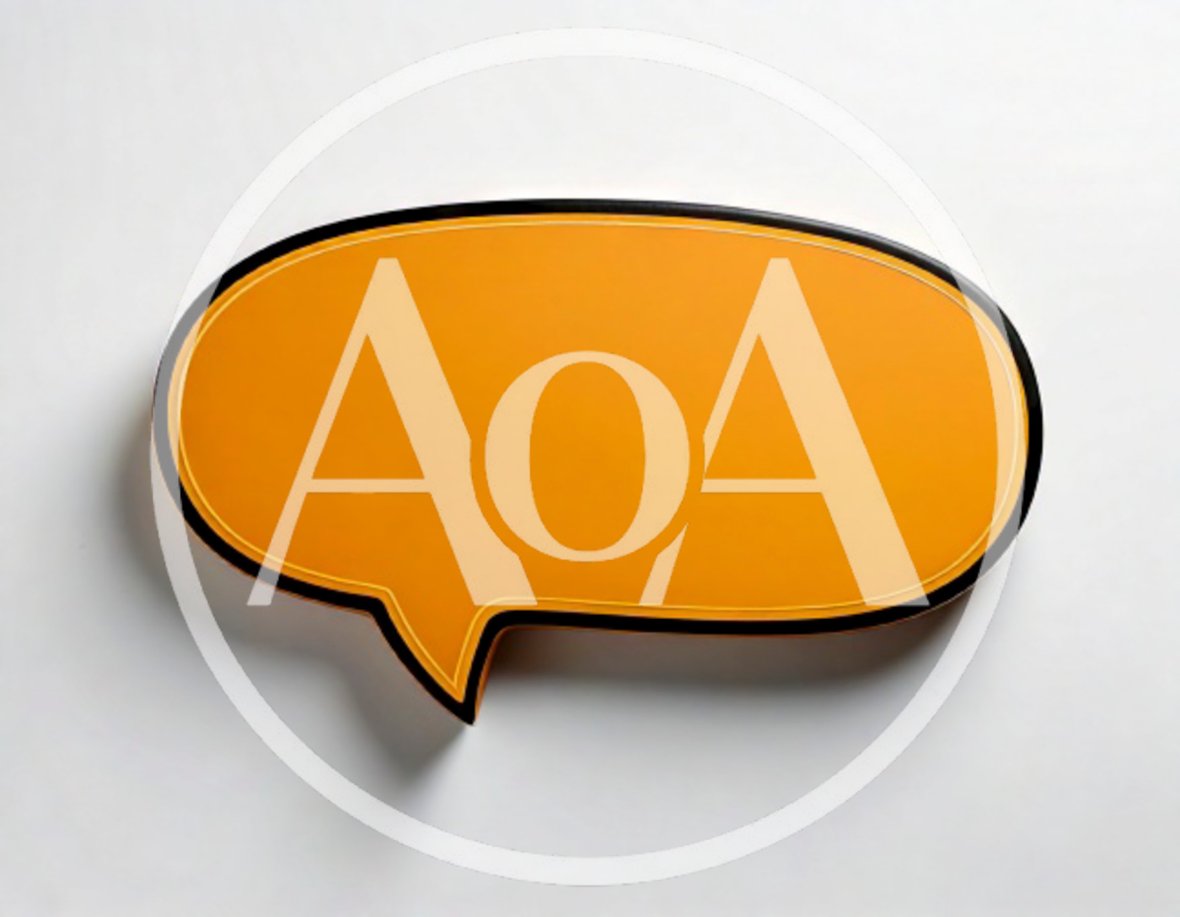 Orange Speech Bubble Icon On White Background