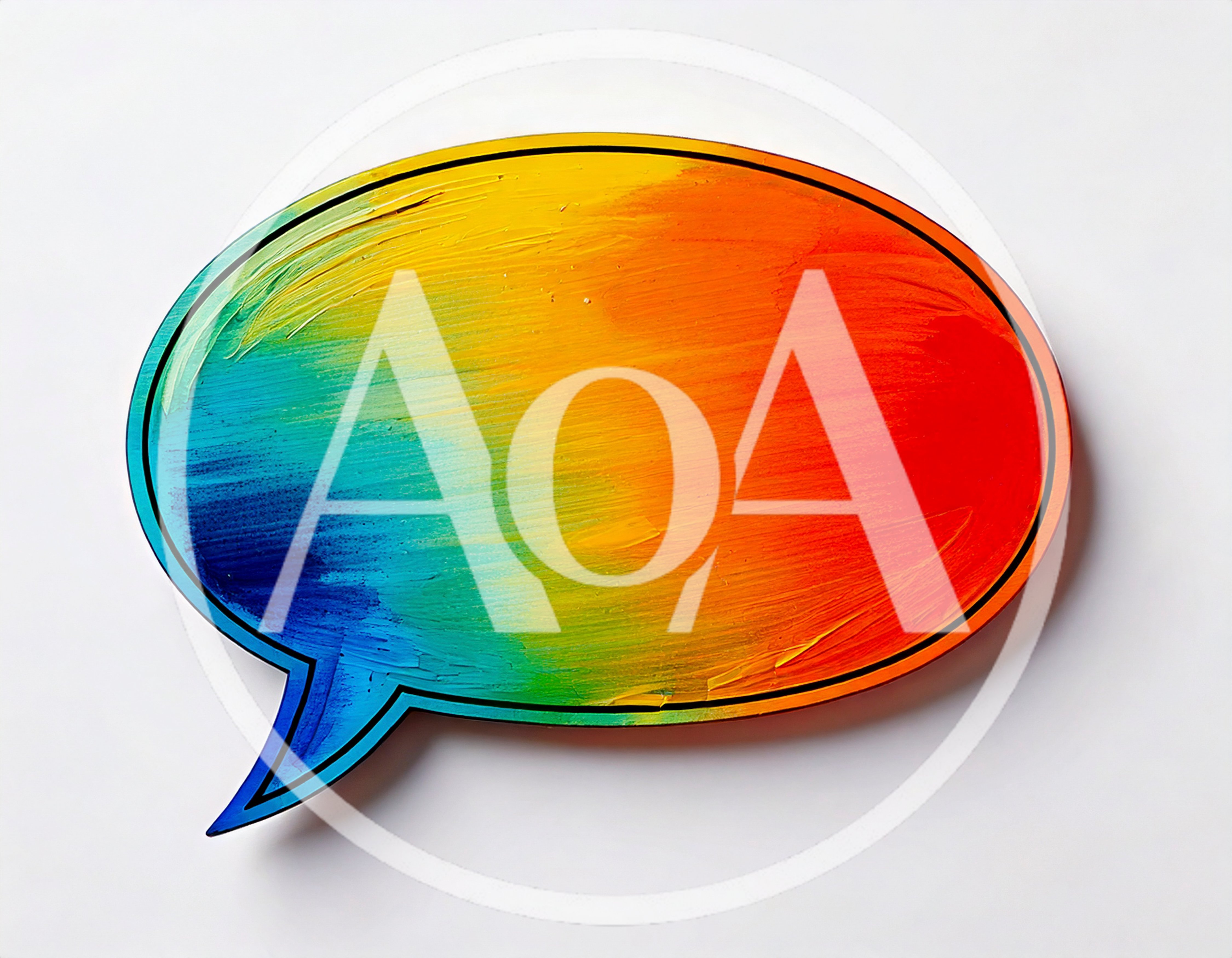 Colorful Painted Speech Bubble Icon On White Background