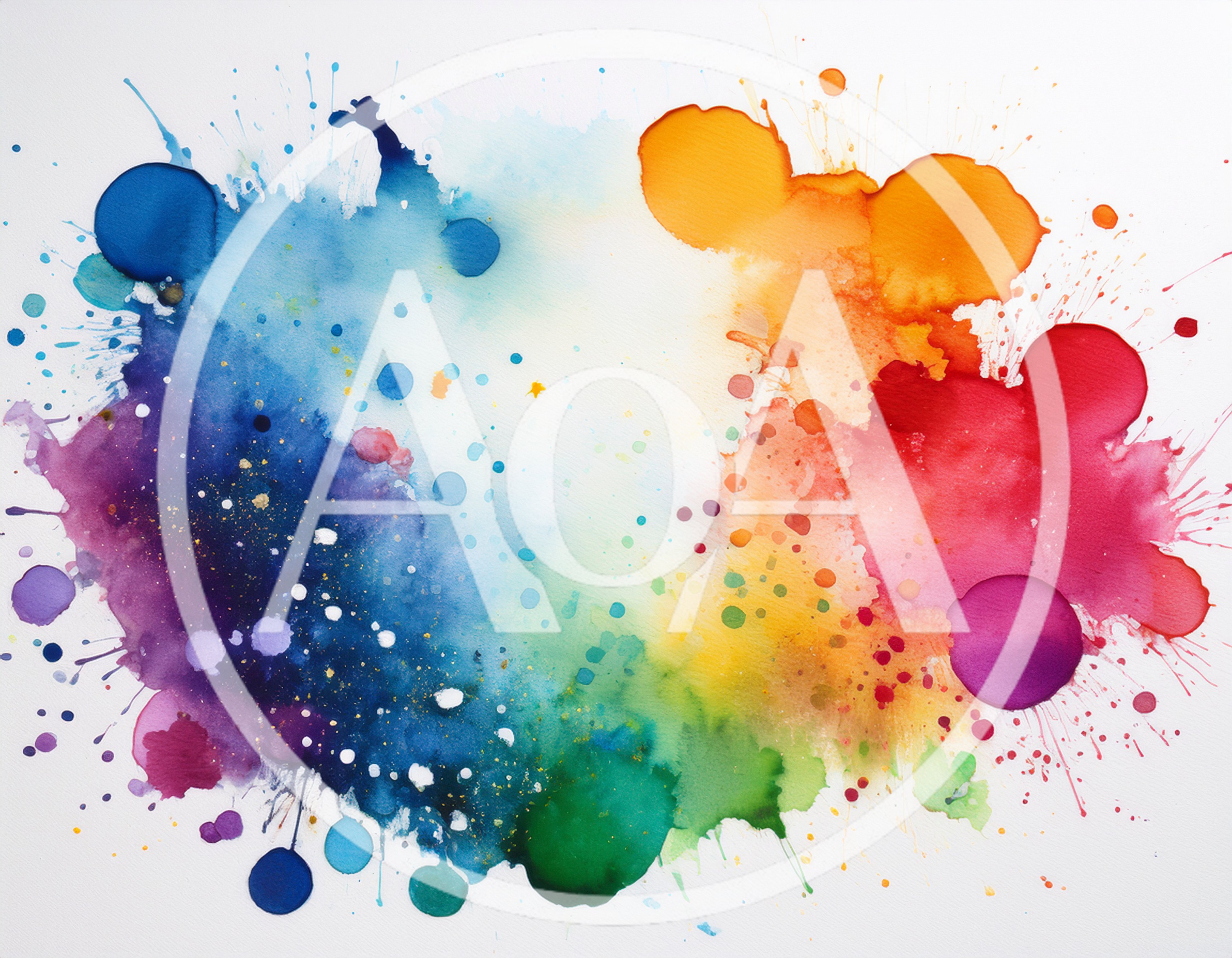 Abstract Watercolor Paint Splatter Background