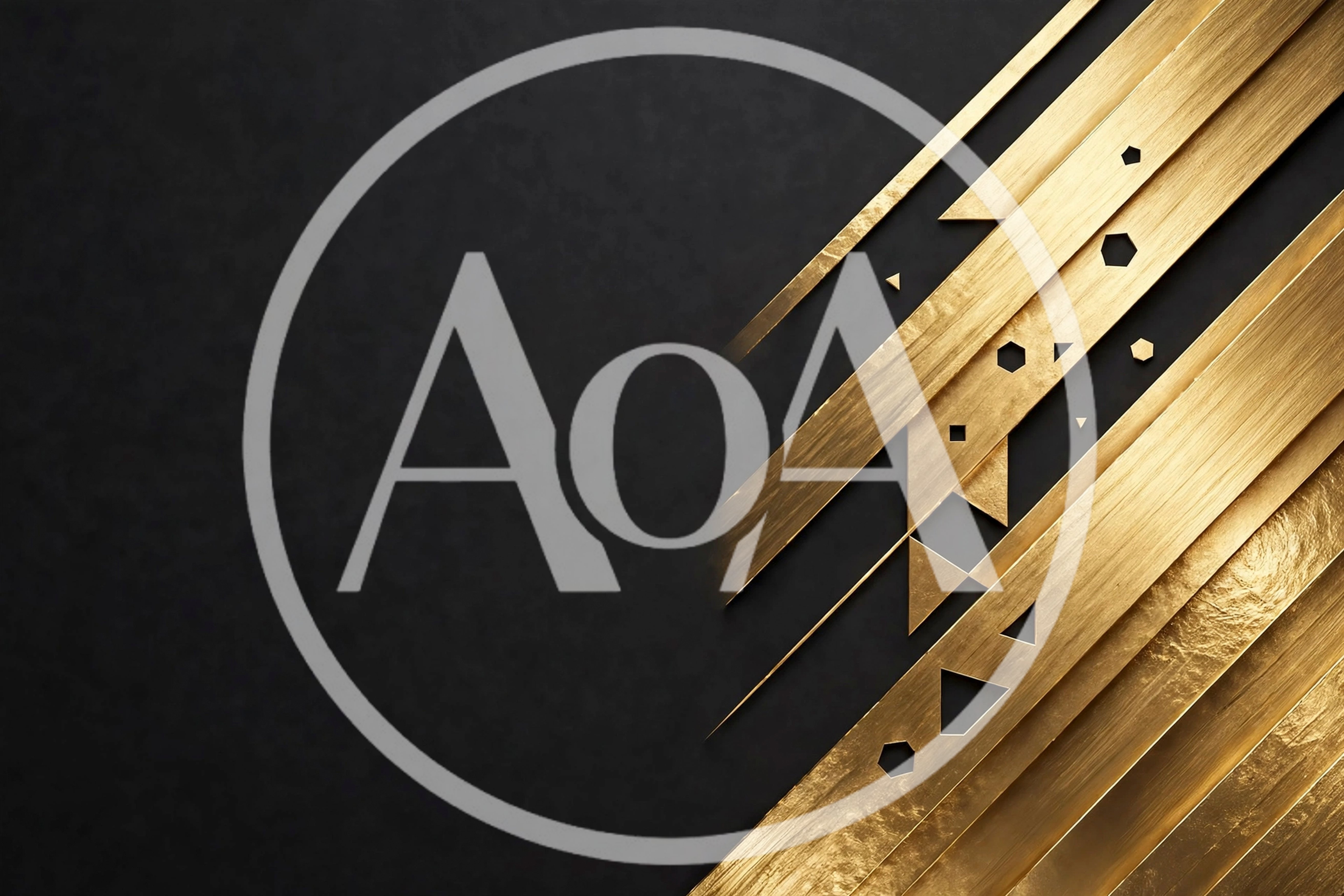 Abstract Gold Geometric Shapes On Black Background