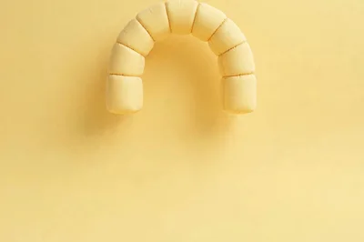 Yellow Padded Arch Shape On Yellow Background