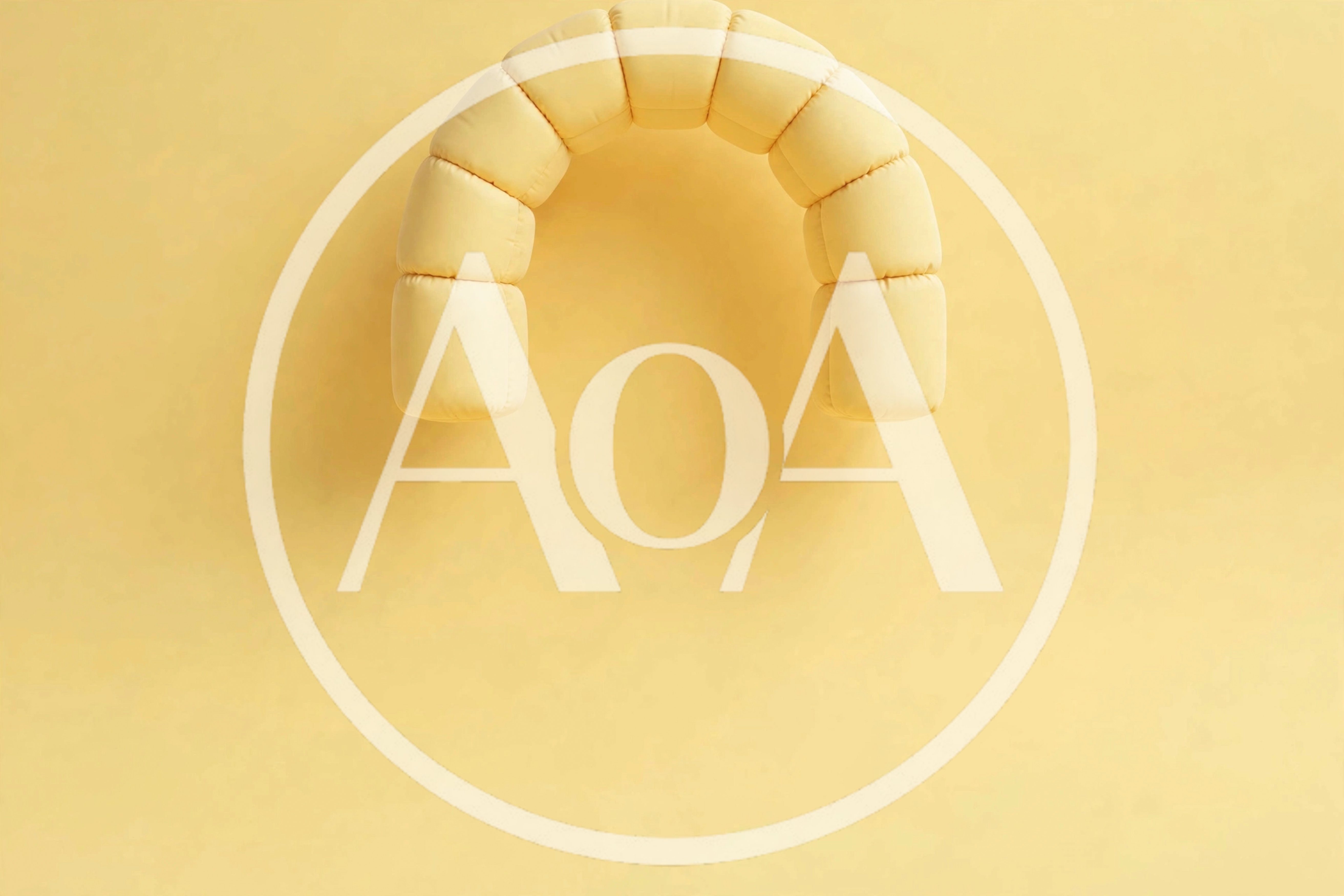 Yellow Padded Arch Shape On Yellow Background