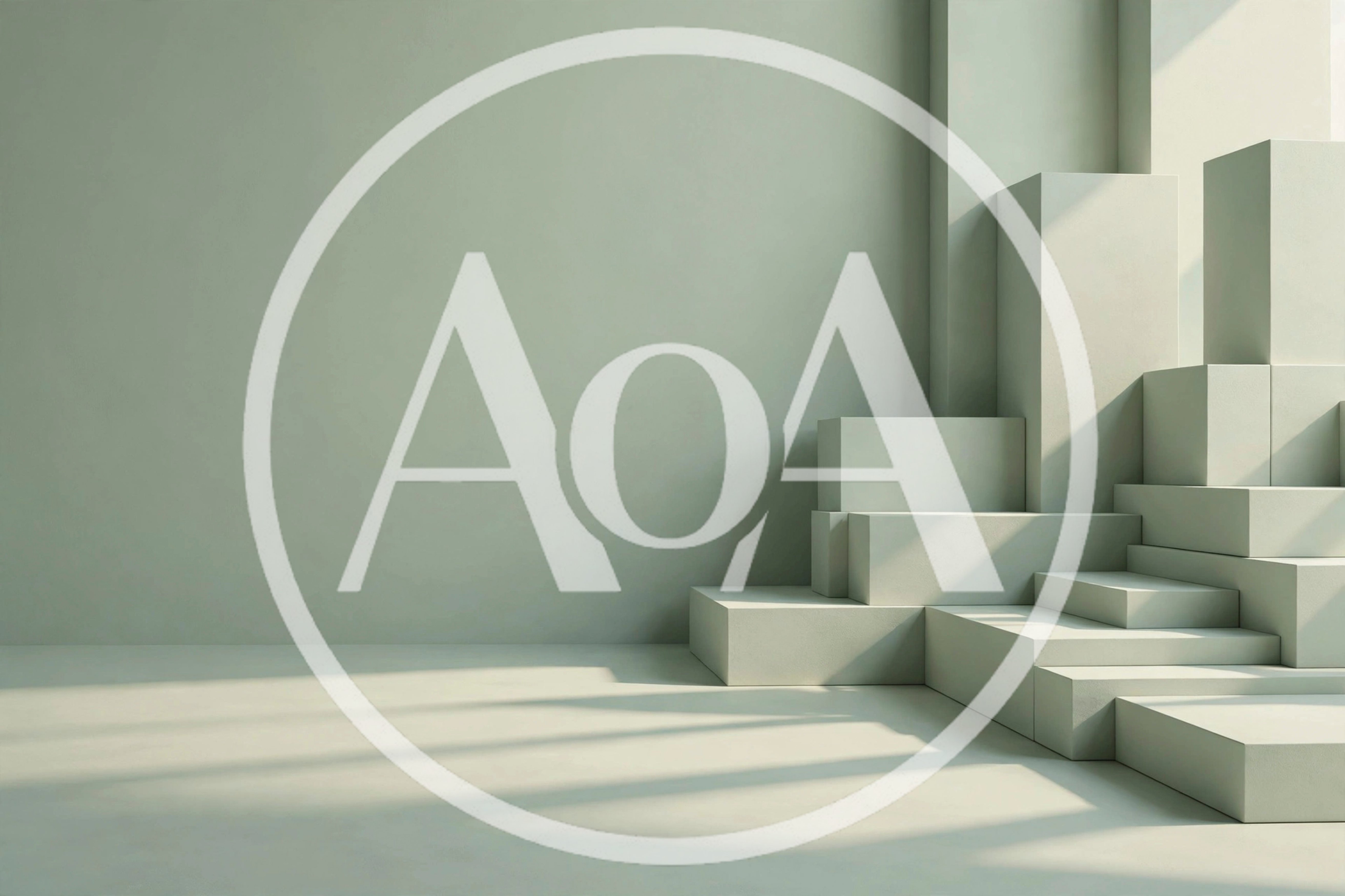 Minimalist Geometric Podium Display In Soft Sage Green