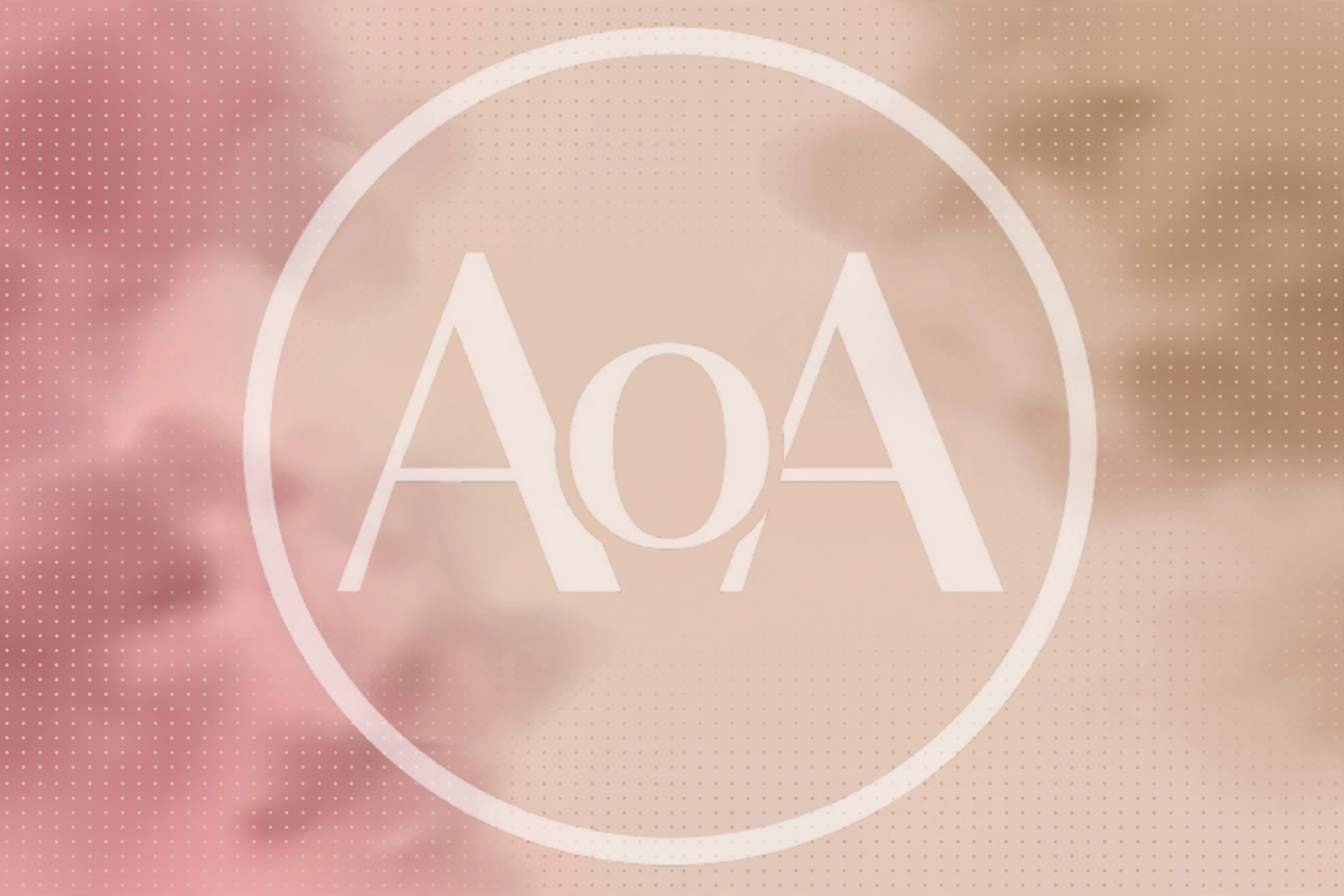Abstract Pink And Brown Watercolor Background With Halftone Dots