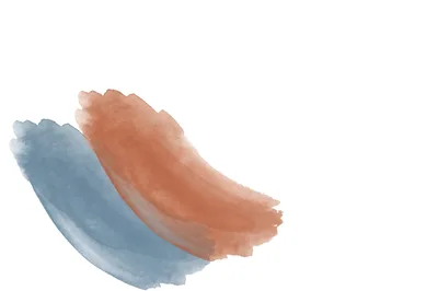 Abstract Watercolor Brush Strokes In Blue And Terracotta