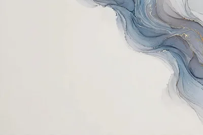 Abstract Alcohol Ink Background With Blue And Gold Swirls