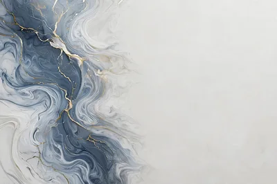 Abstract Blue And White Marble Texture With Gold Veins