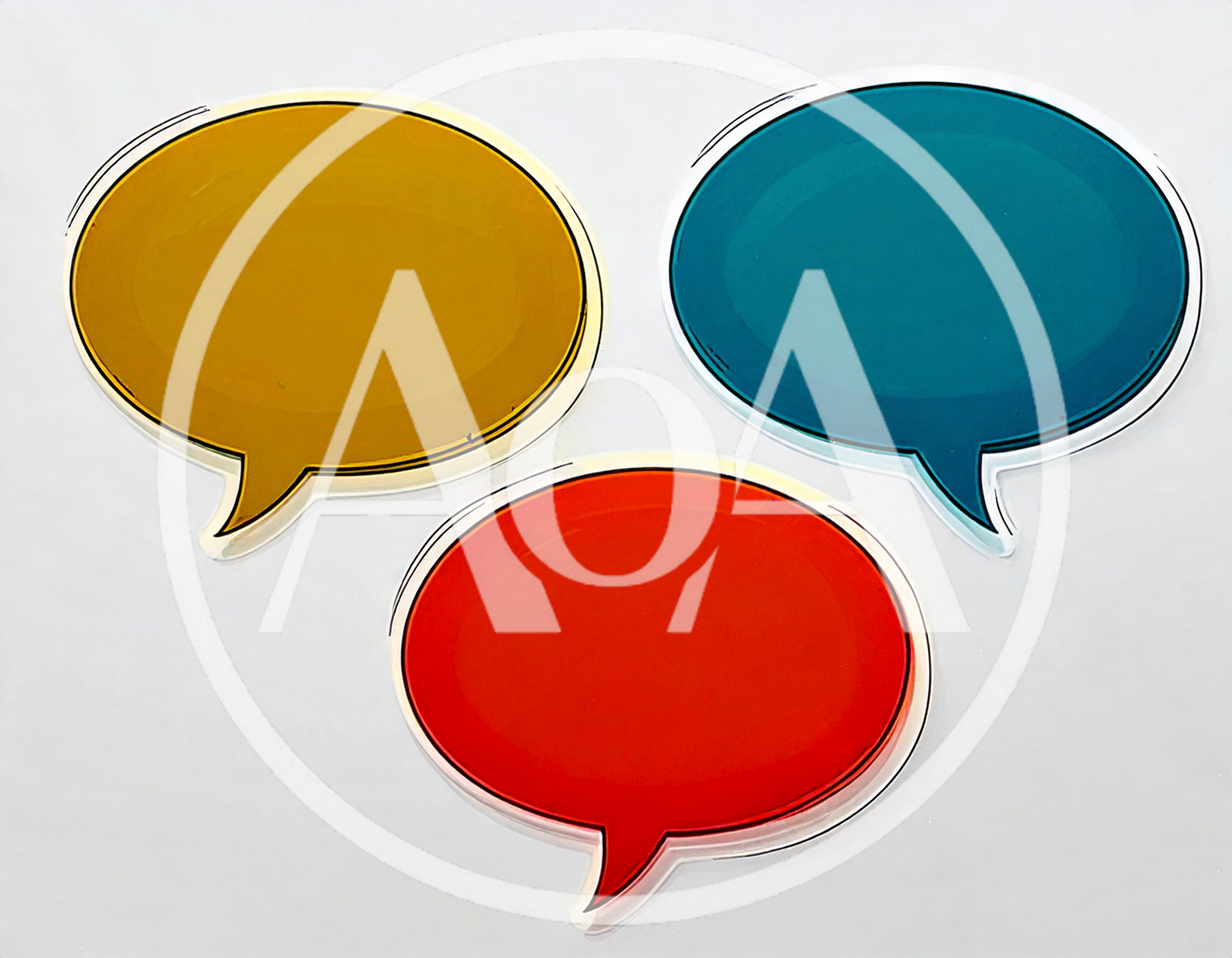 Three Colorful Blank Speech Bubble Stickers