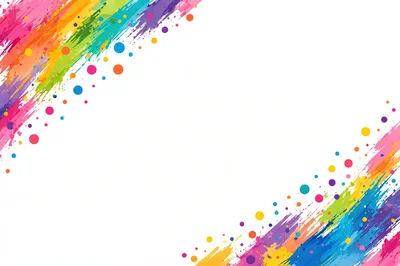 Colorful Watercolor Brush Strokes With Polka Dots