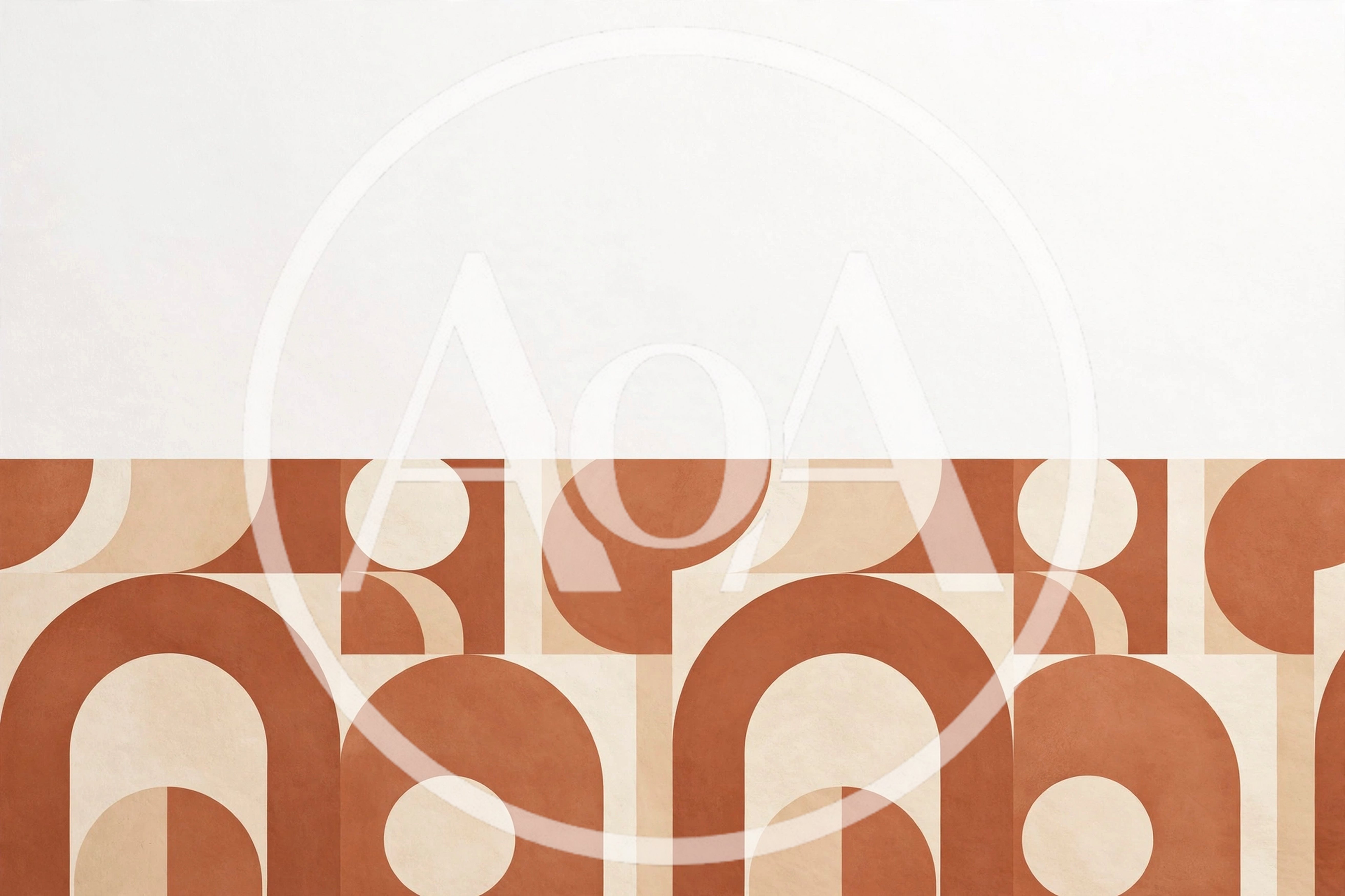 Abstract Geometric Pattern With Terracotta Arches