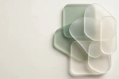 Abstract Composition Of Frosted Glass Shapes