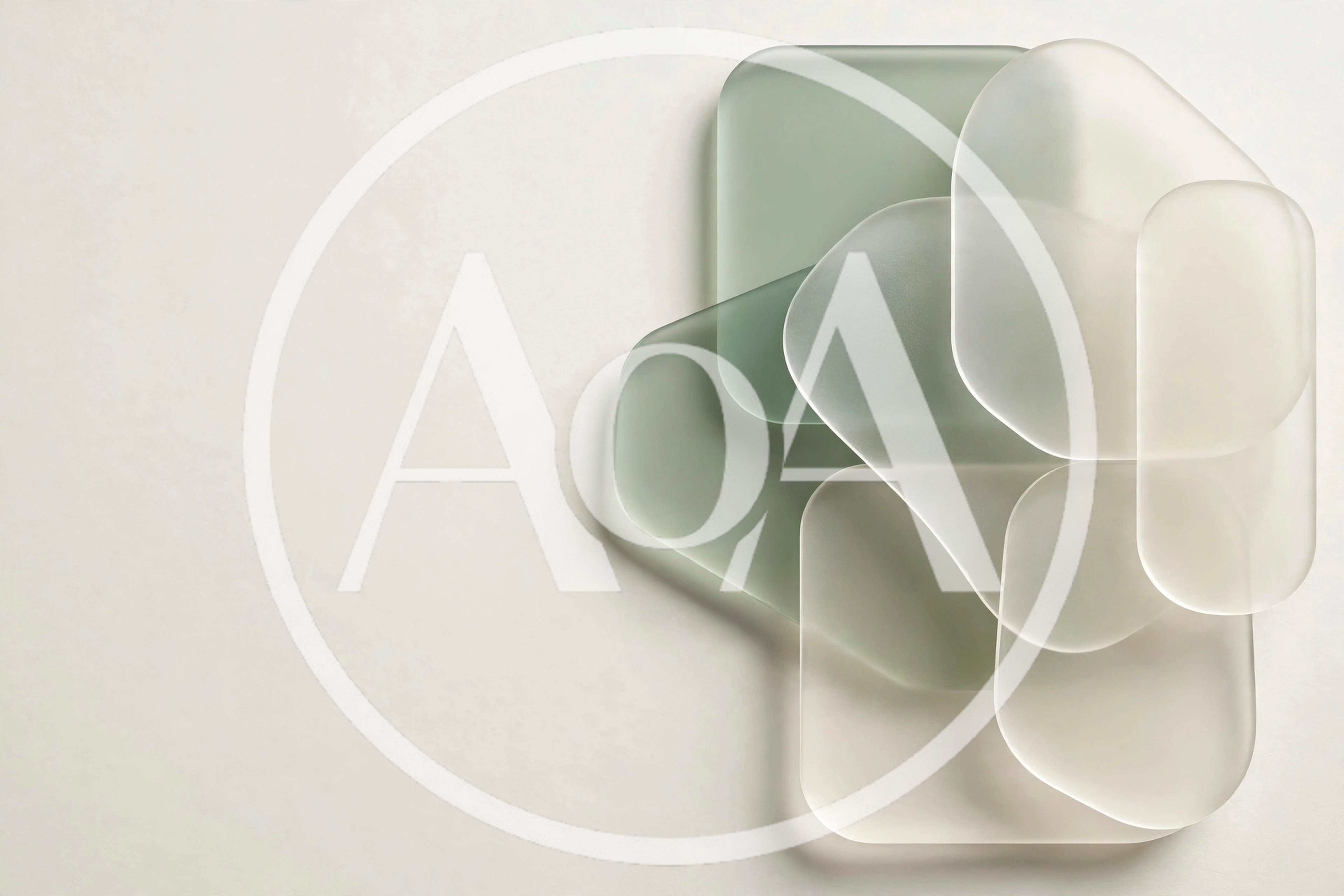 Abstract Composition Of Frosted Glass Shapes