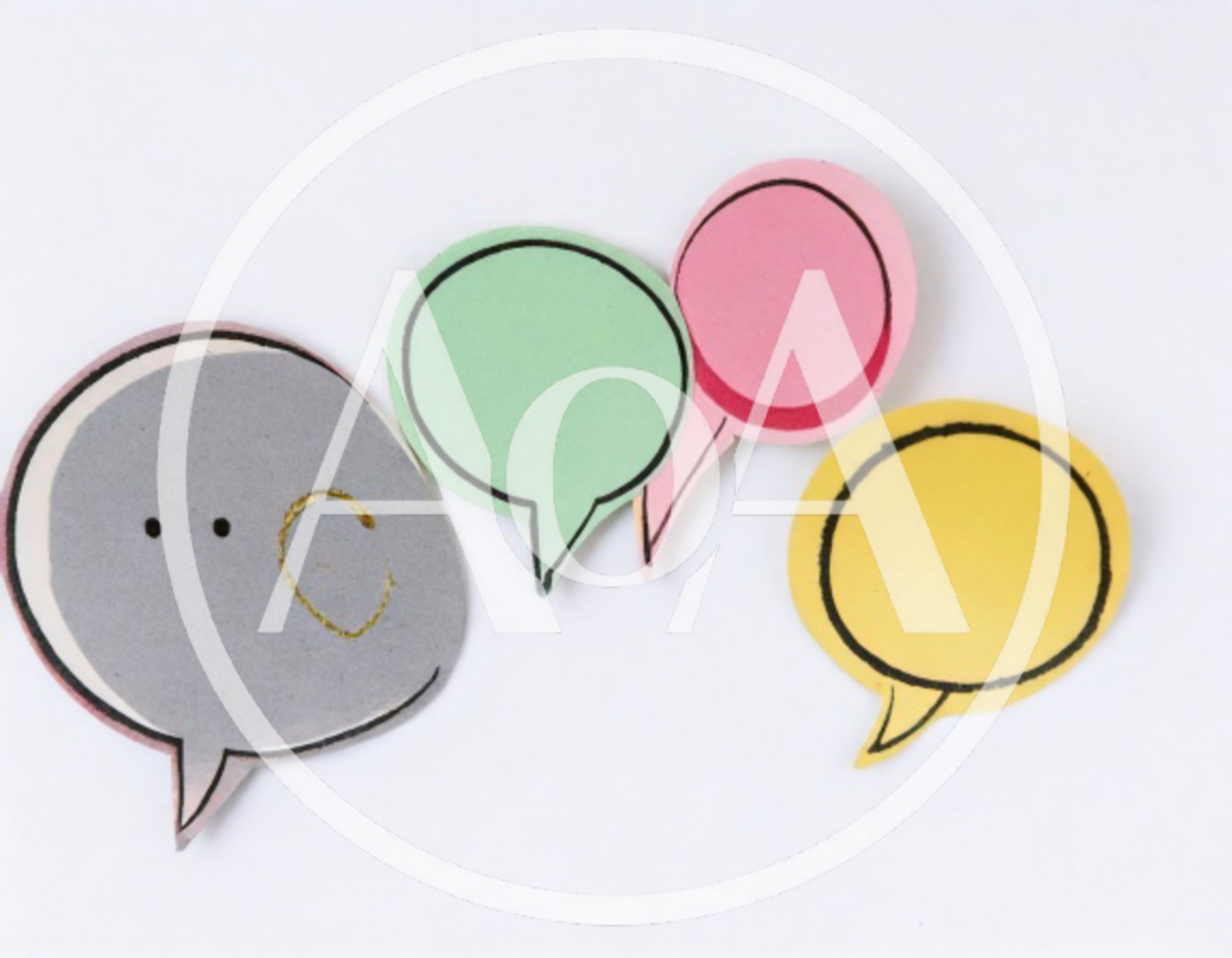 Colorful Paper Speech Bubbles On White Background