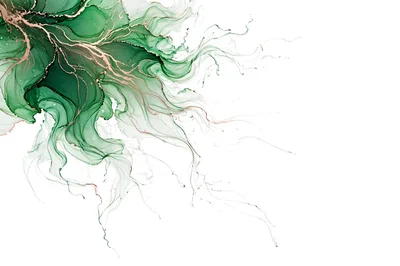 Abstract Green And Gold Alcohol Ink Background
