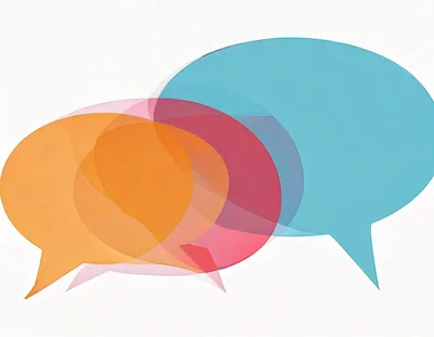 Overlapping Translucent Speech Bubbles In Vibrant Colors