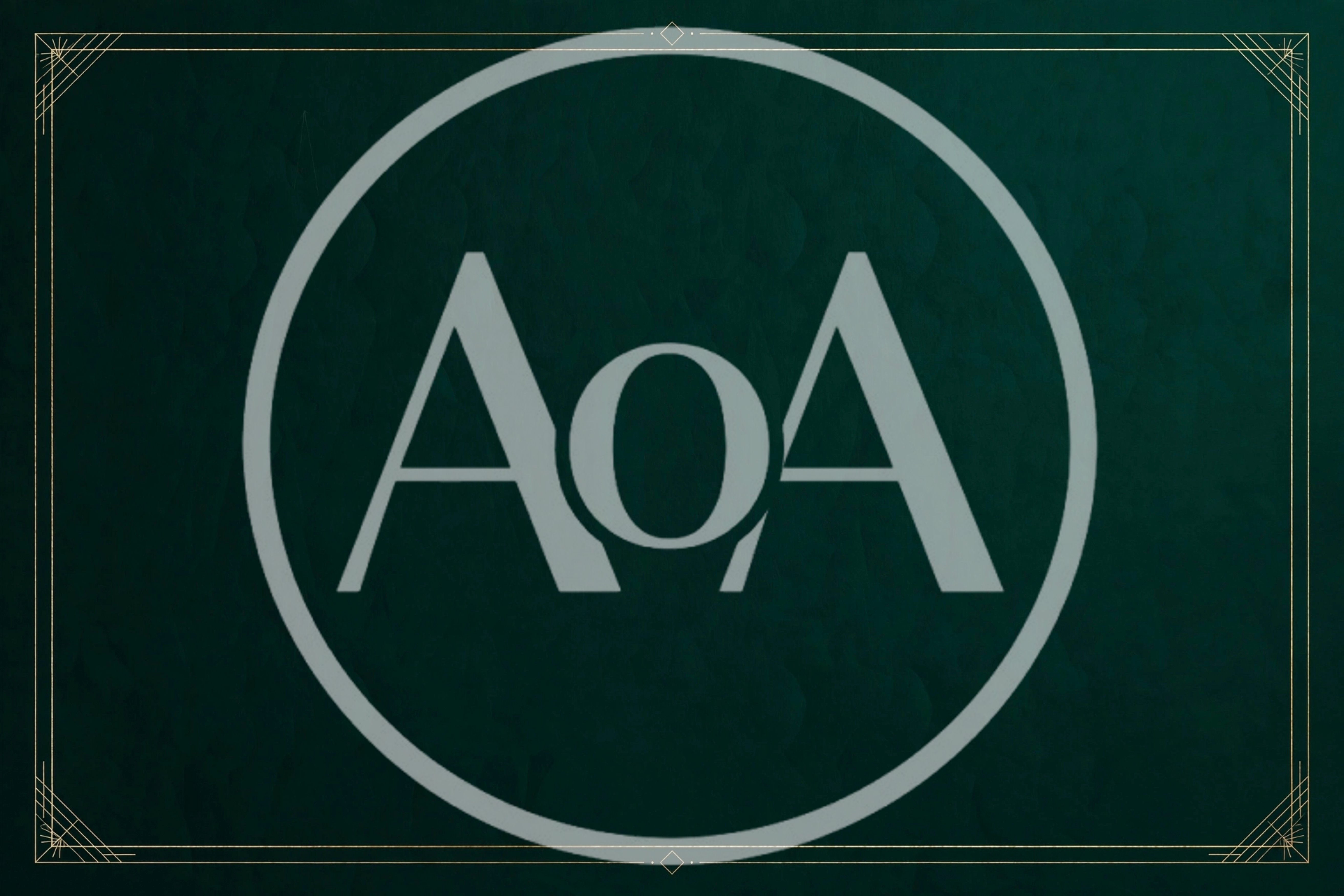 Elegant Dark Green Background With Gold Art Deco Frame