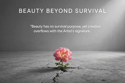 Pink Peony Flower Growing Through Cracked Concrete Floor