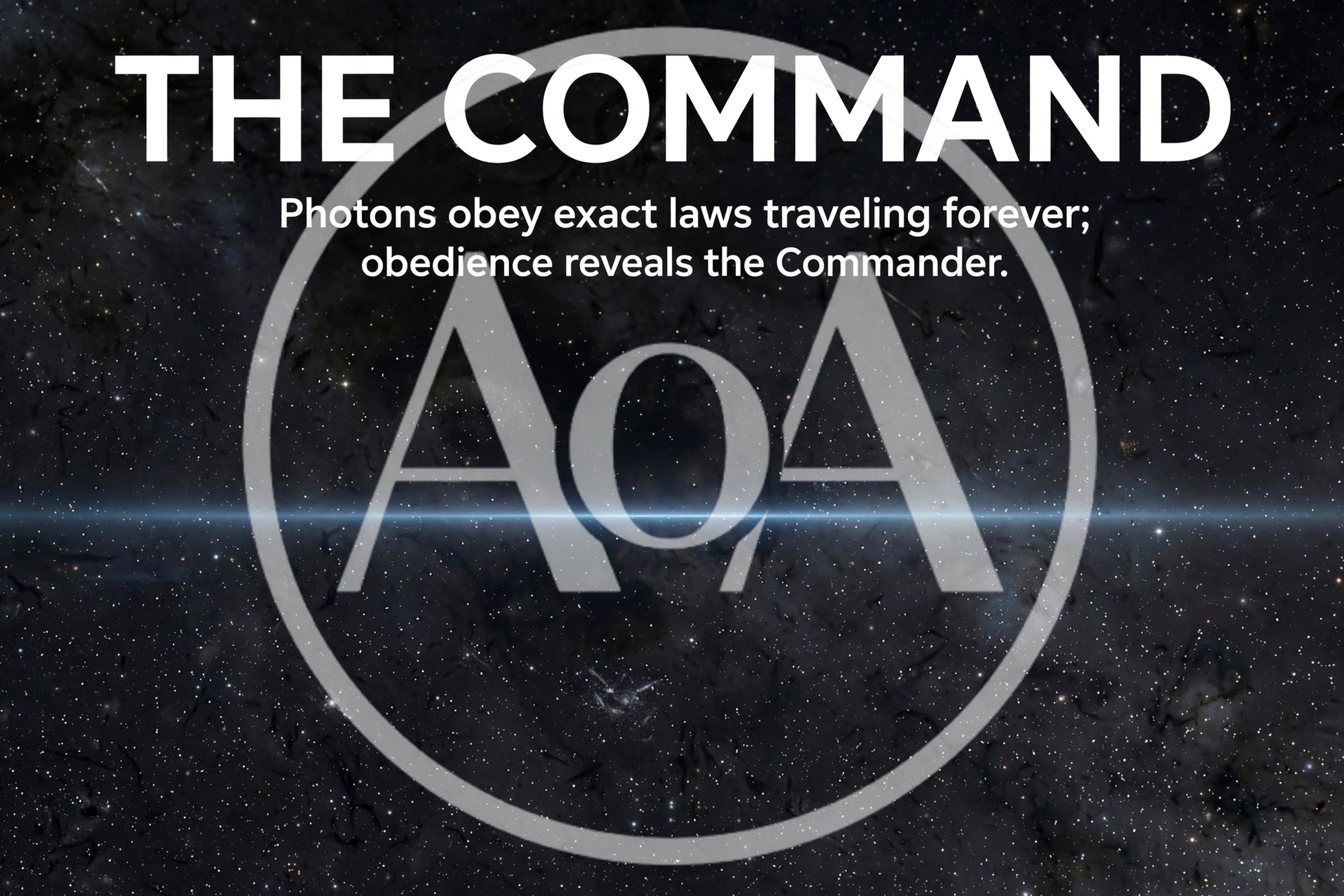 Cosmic Background With Text Overlay The Command