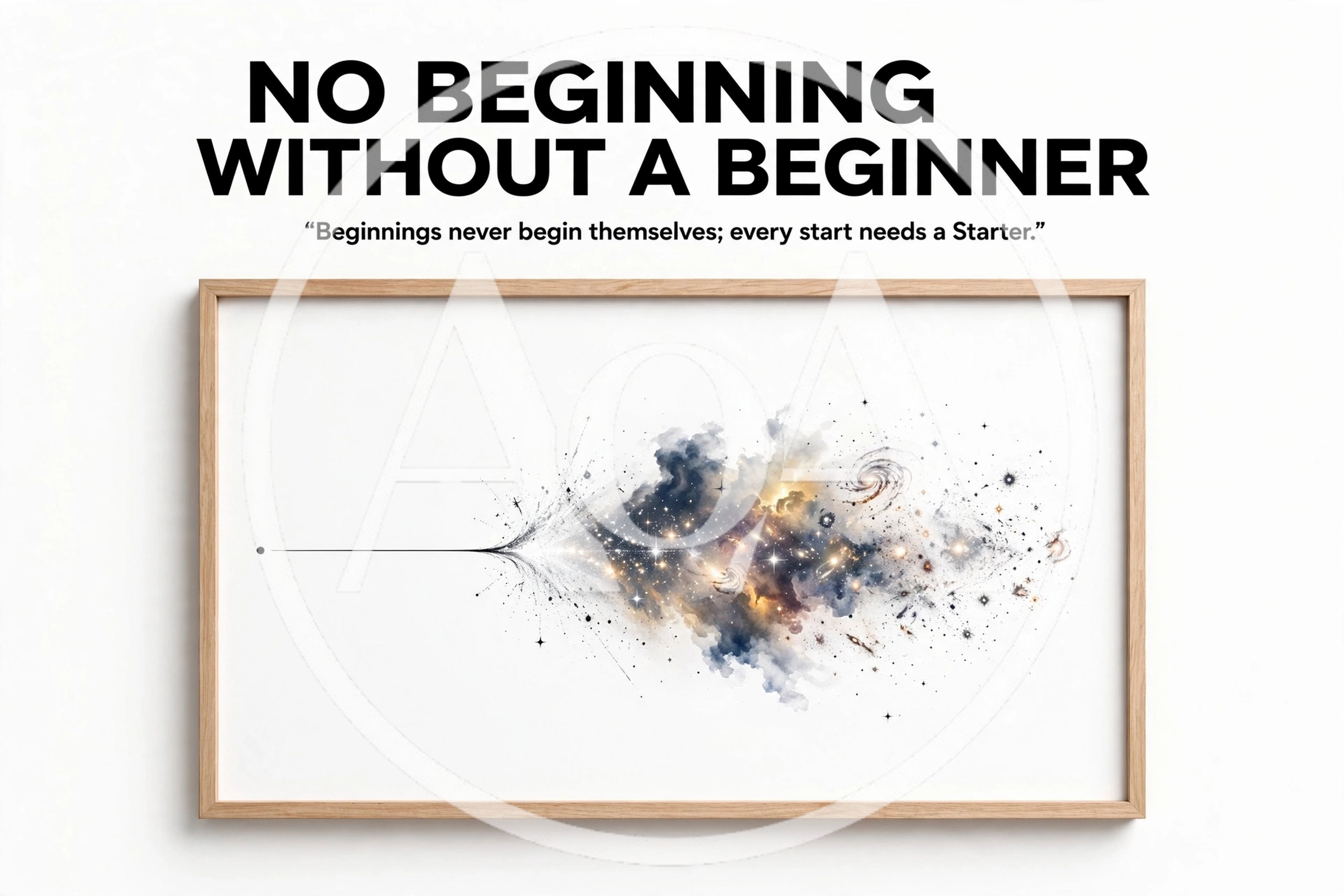 Cosmic Big Bang Illustration In Wooden Frame