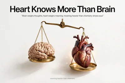 Conceptual Balance Scale With Human Brain And Heart