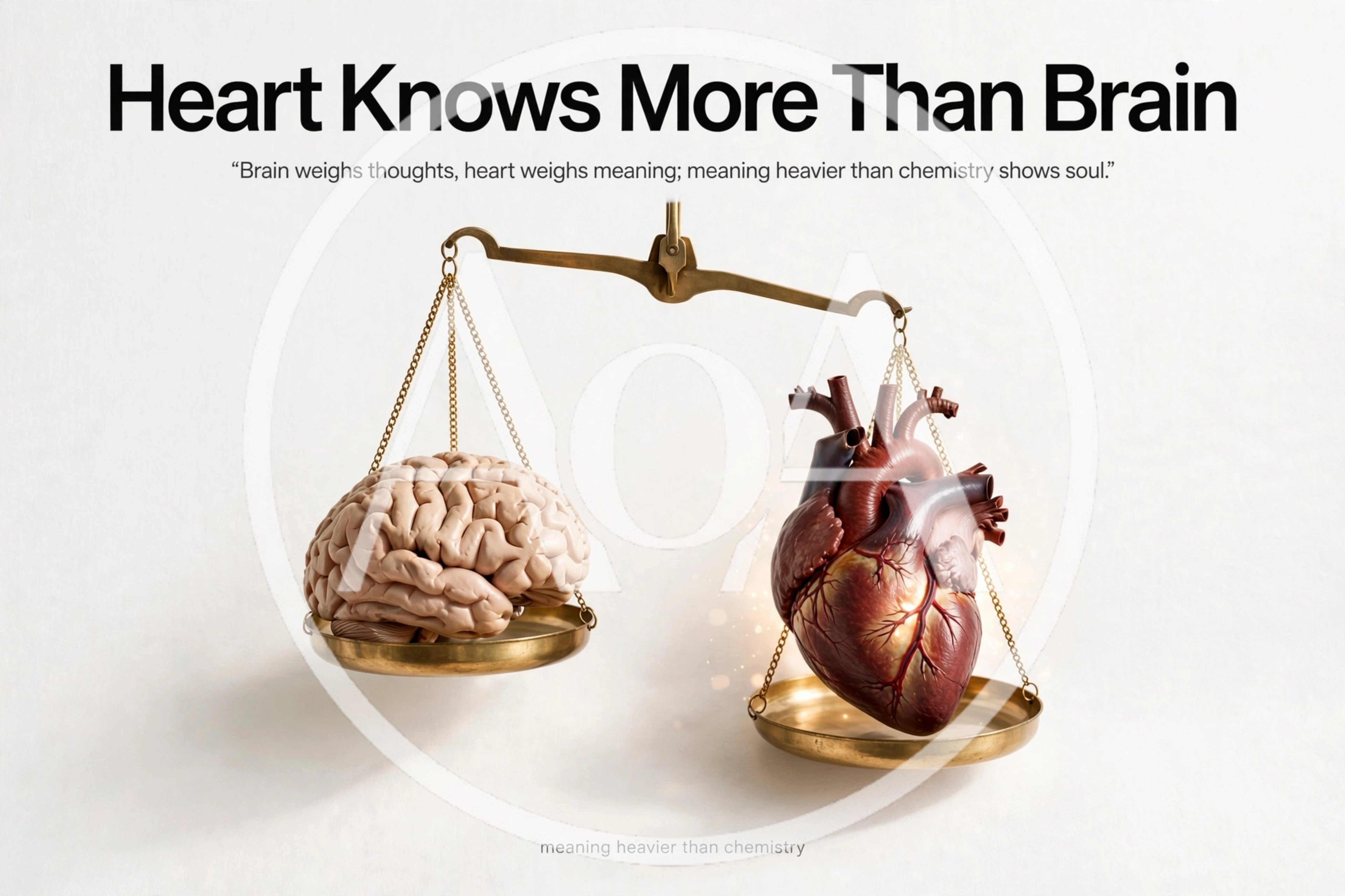 Conceptual Balance Scale With Human Brain And Heart