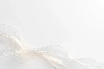 Abstract Flowing Transparent Liquid Waves On White Background