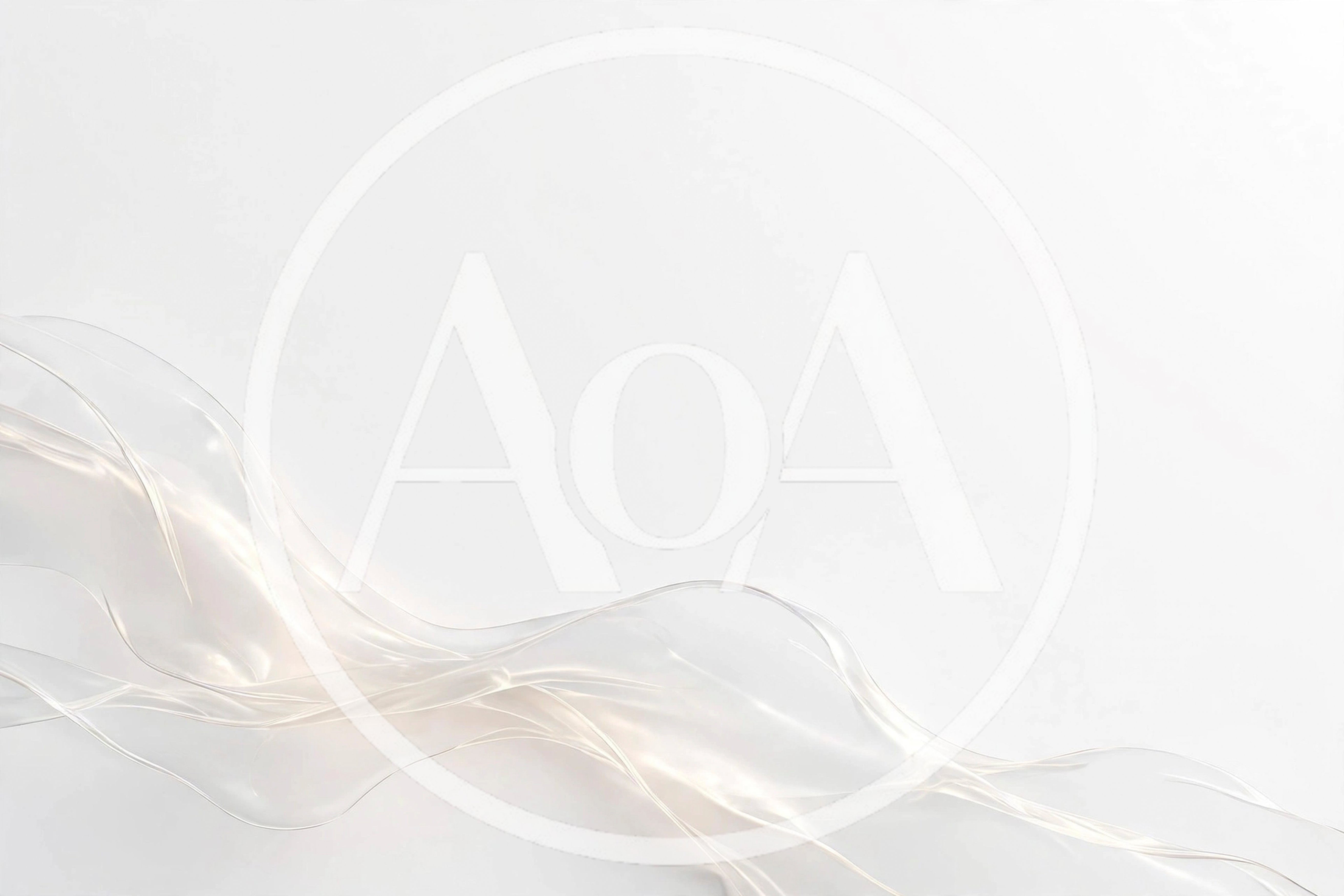 Abstract Flowing Transparent Liquid Waves On White Background