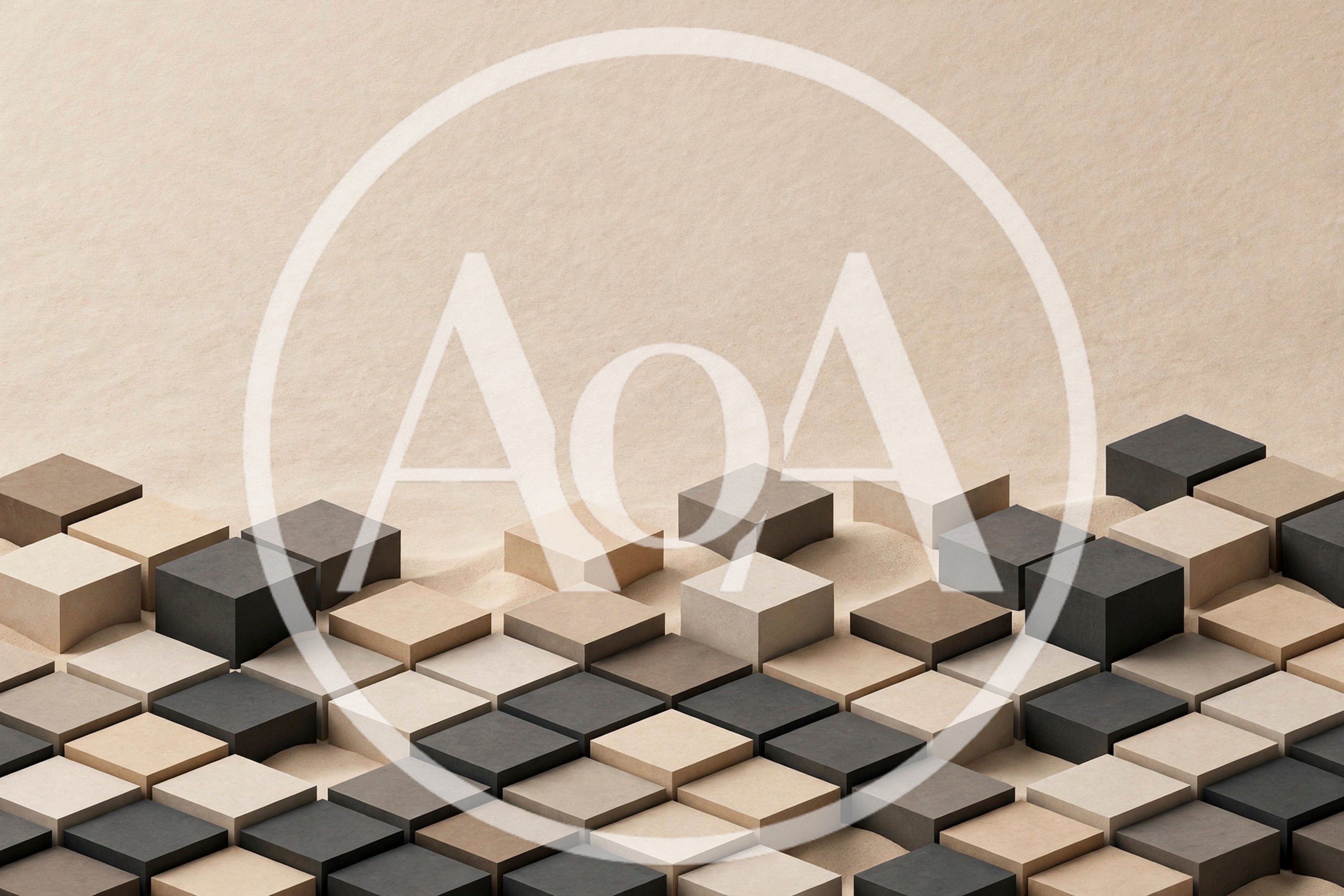 Abstract Isometric Cubes On Sandy Background
