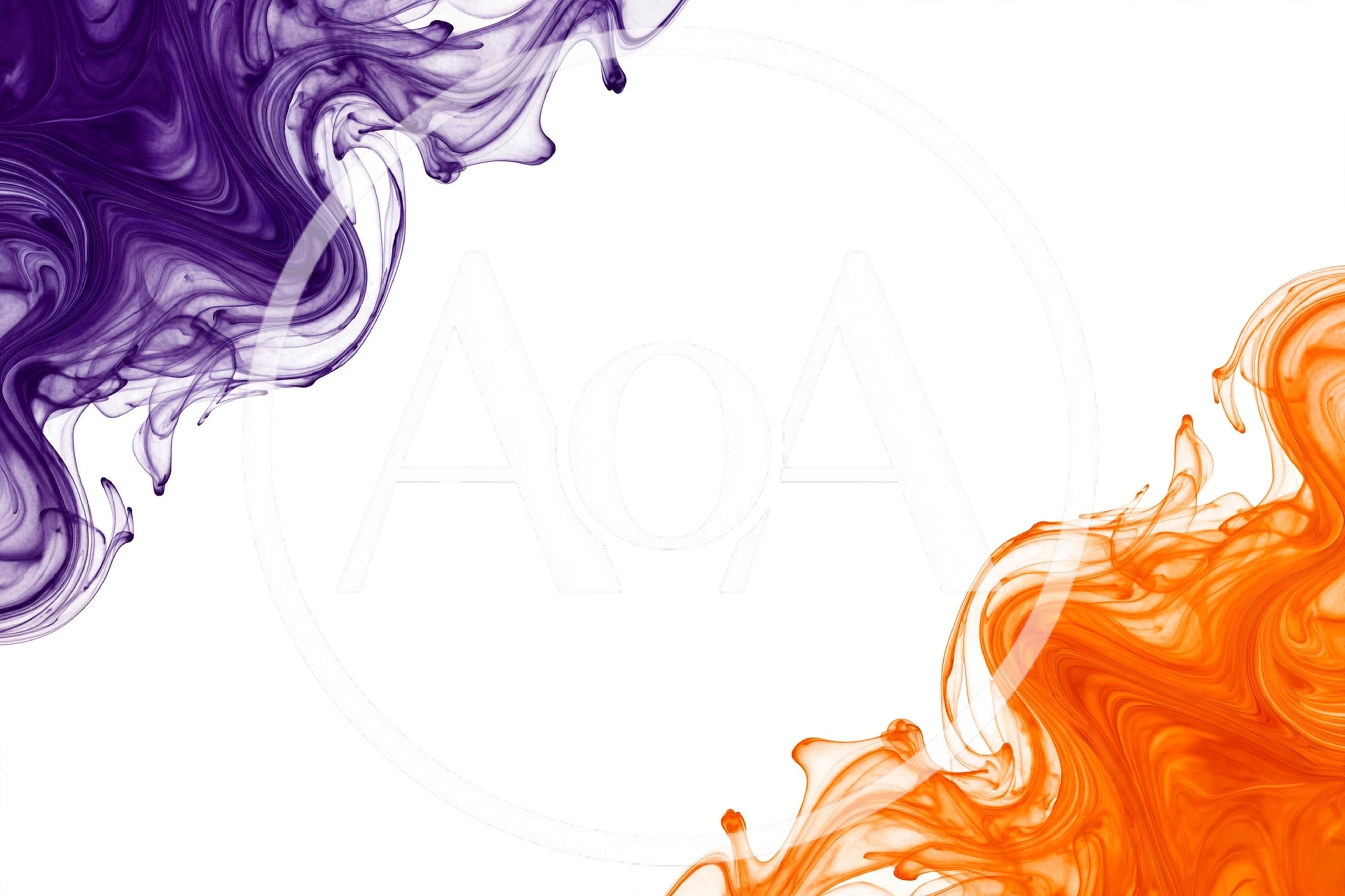 Purple and Orange Ink Swirls in Water