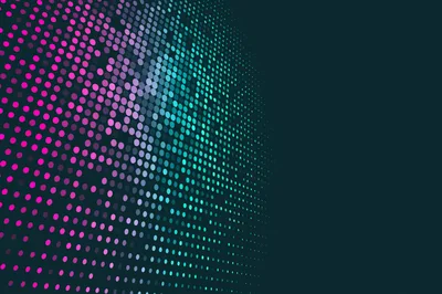 Abstract Digital Halftone Pattern With Gradient Colors