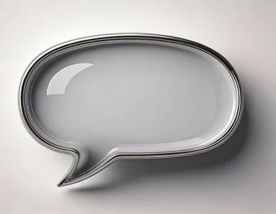3D Rendered Metallic Speech Bubble Icon