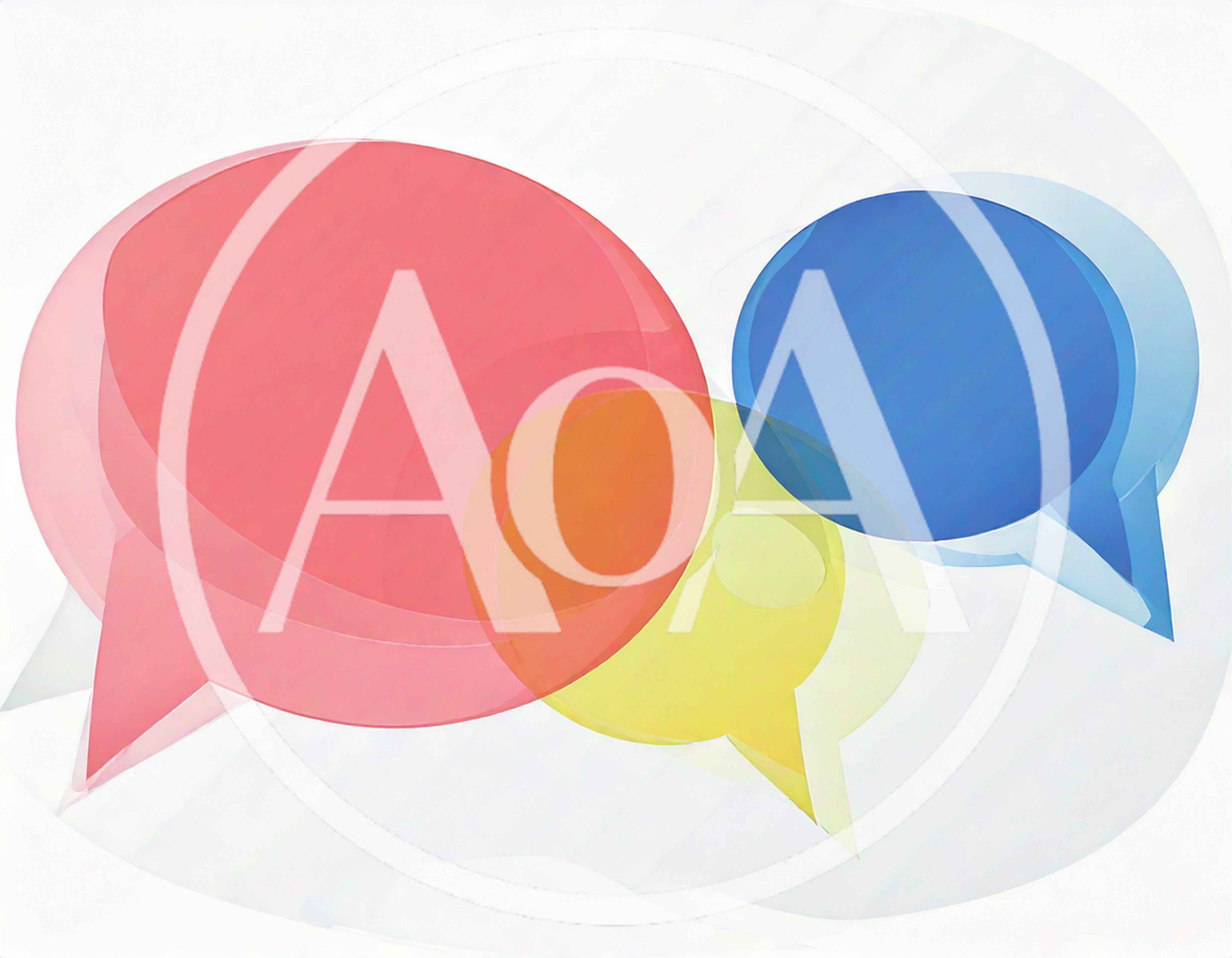 Abstract Transparent Speech Bubbles In Primary Colors