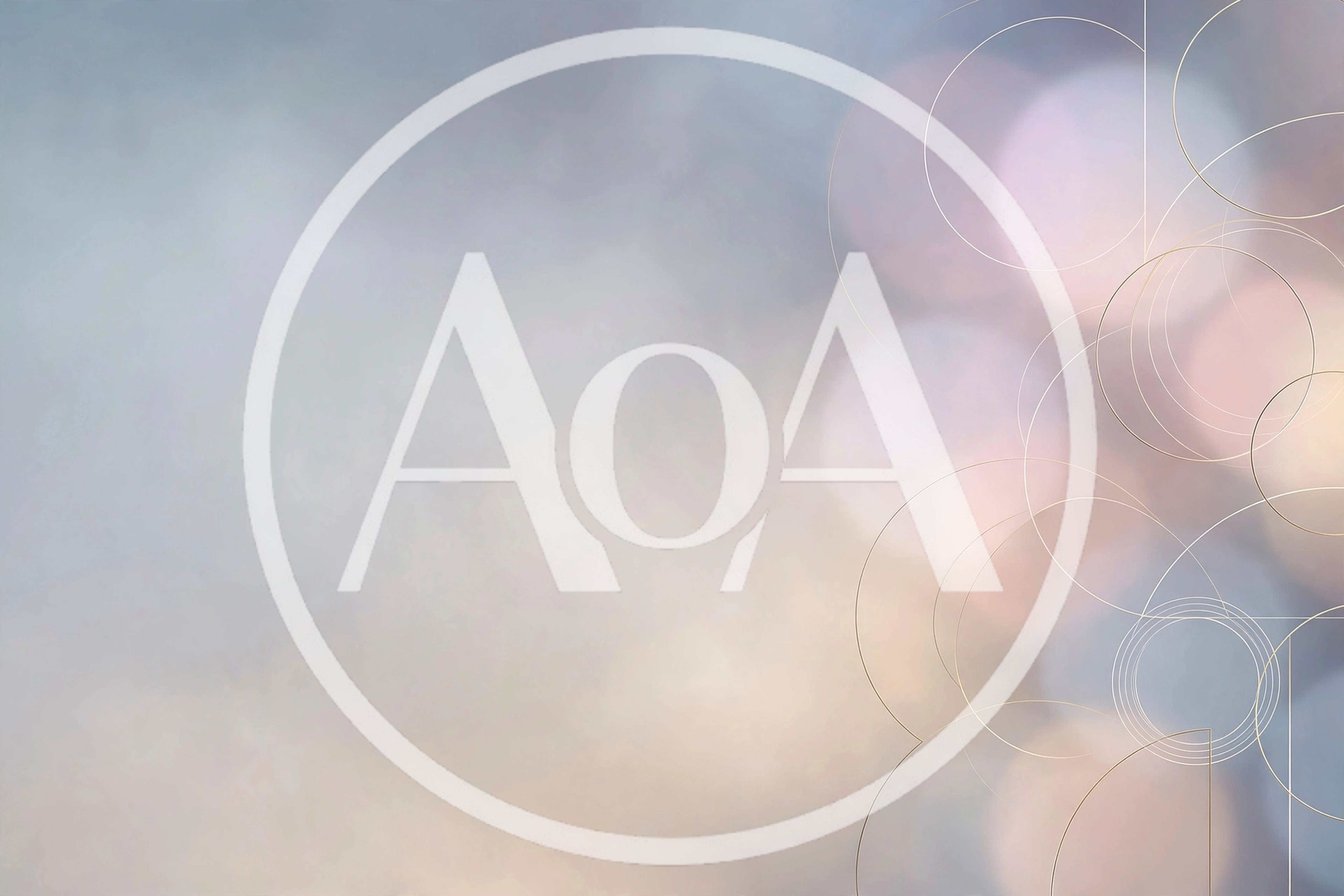 Abstract Background With Golden Geometric Circles And Bokeh