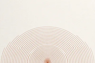 Minimalist Semicircle Pattern With Concentric Brown Lines