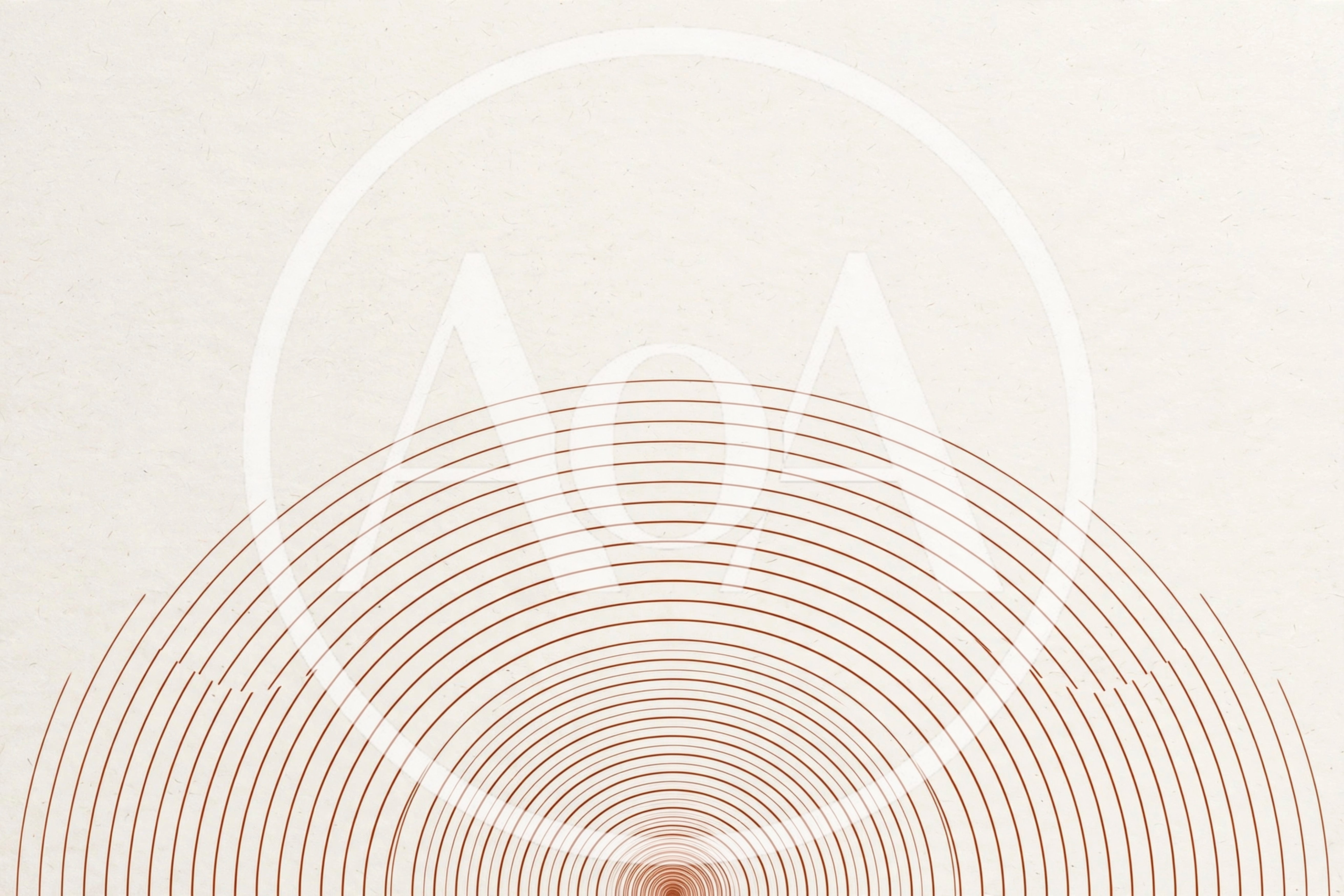 Minimalist Semicircle Pattern With Concentric Brown Lines