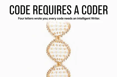 DNA Double Helix Structure Made of Golden Letters