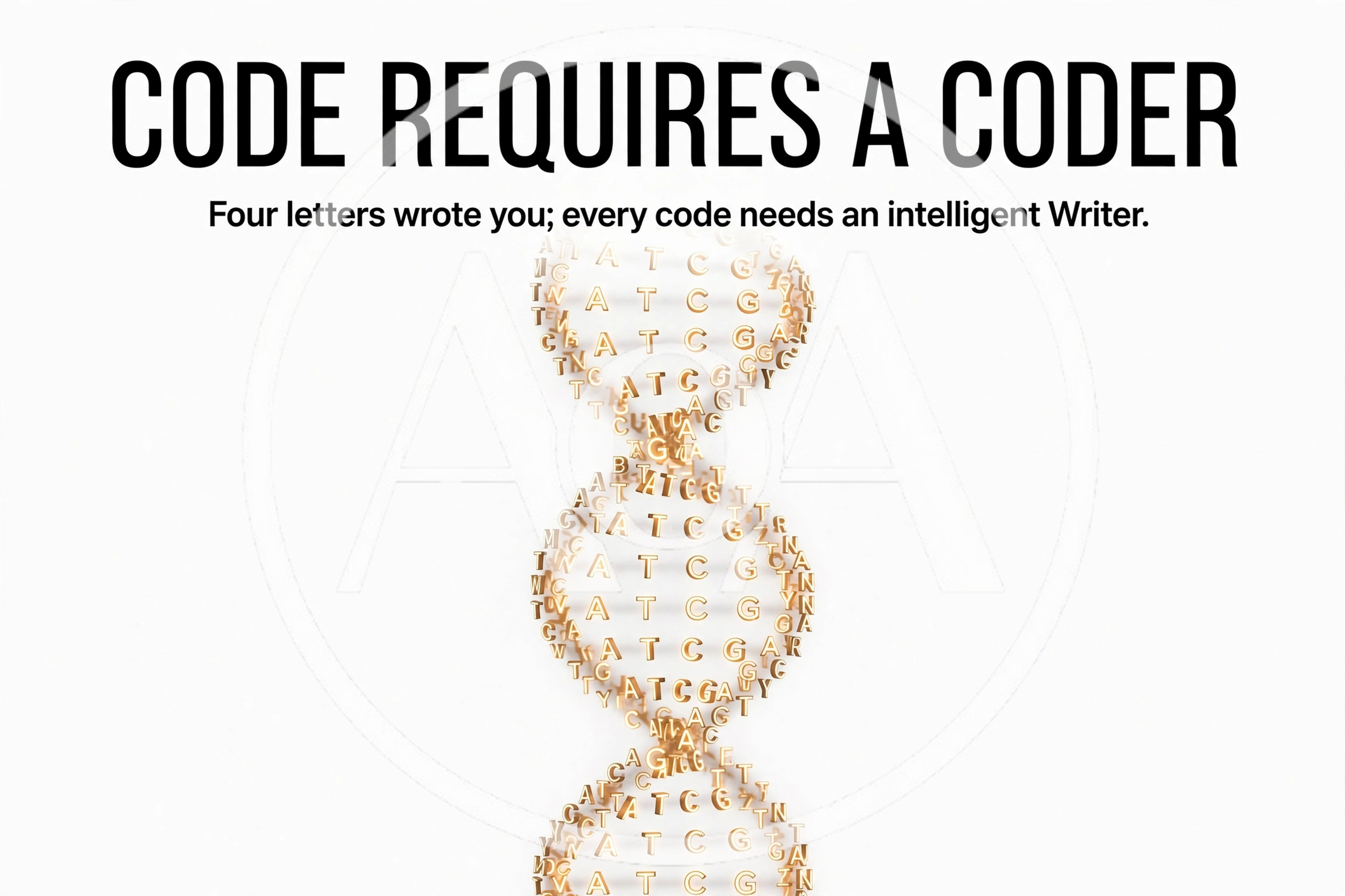 DNA Double Helix Structure Made of Golden Letters