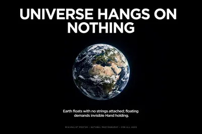 Minimalist Poster Featuring Earth Floating In Space