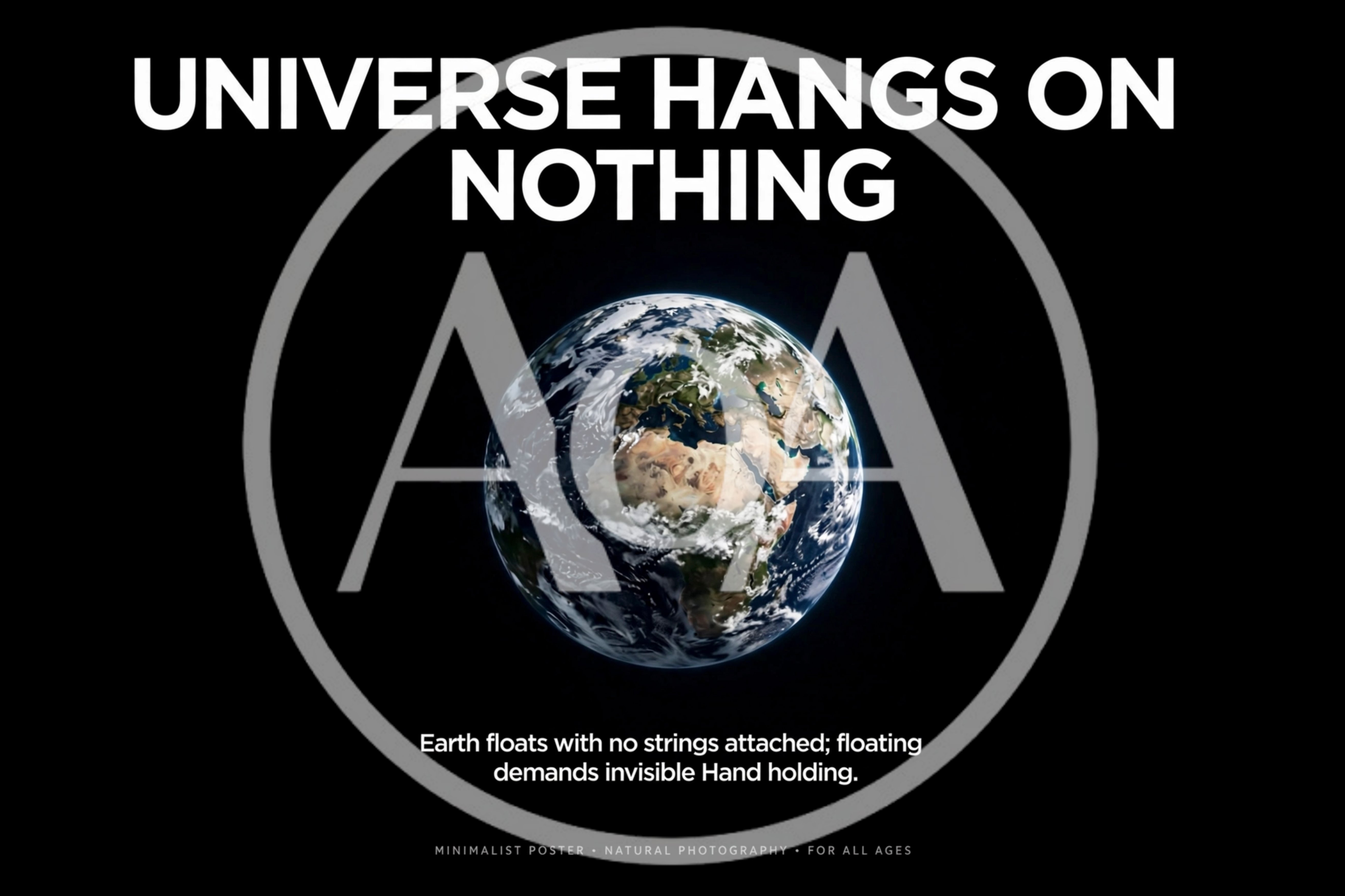Minimalist Poster Featuring Earth Floating In Space