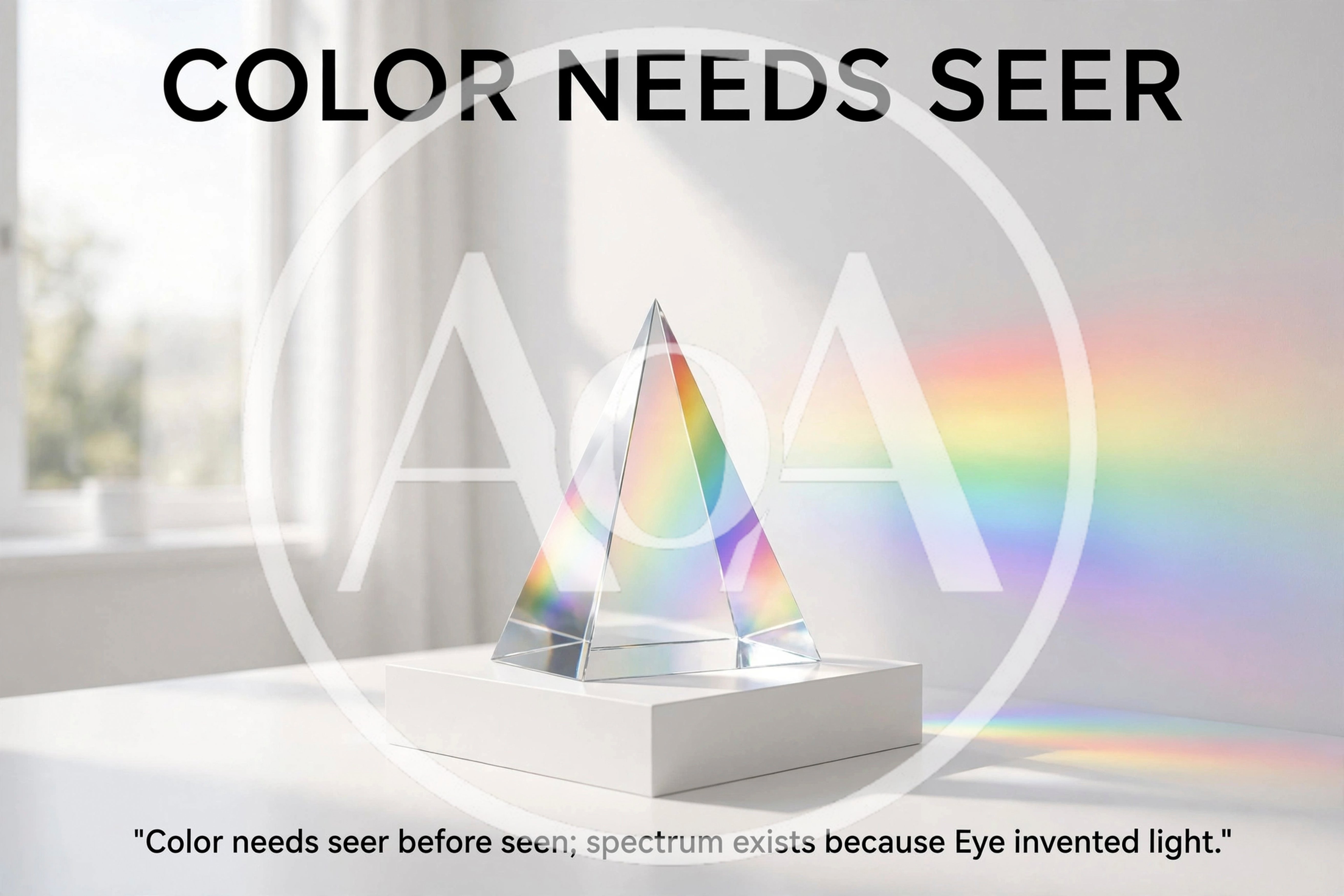 Glass Pyramid Prism Refracting Light Into Rainbow Spectrum