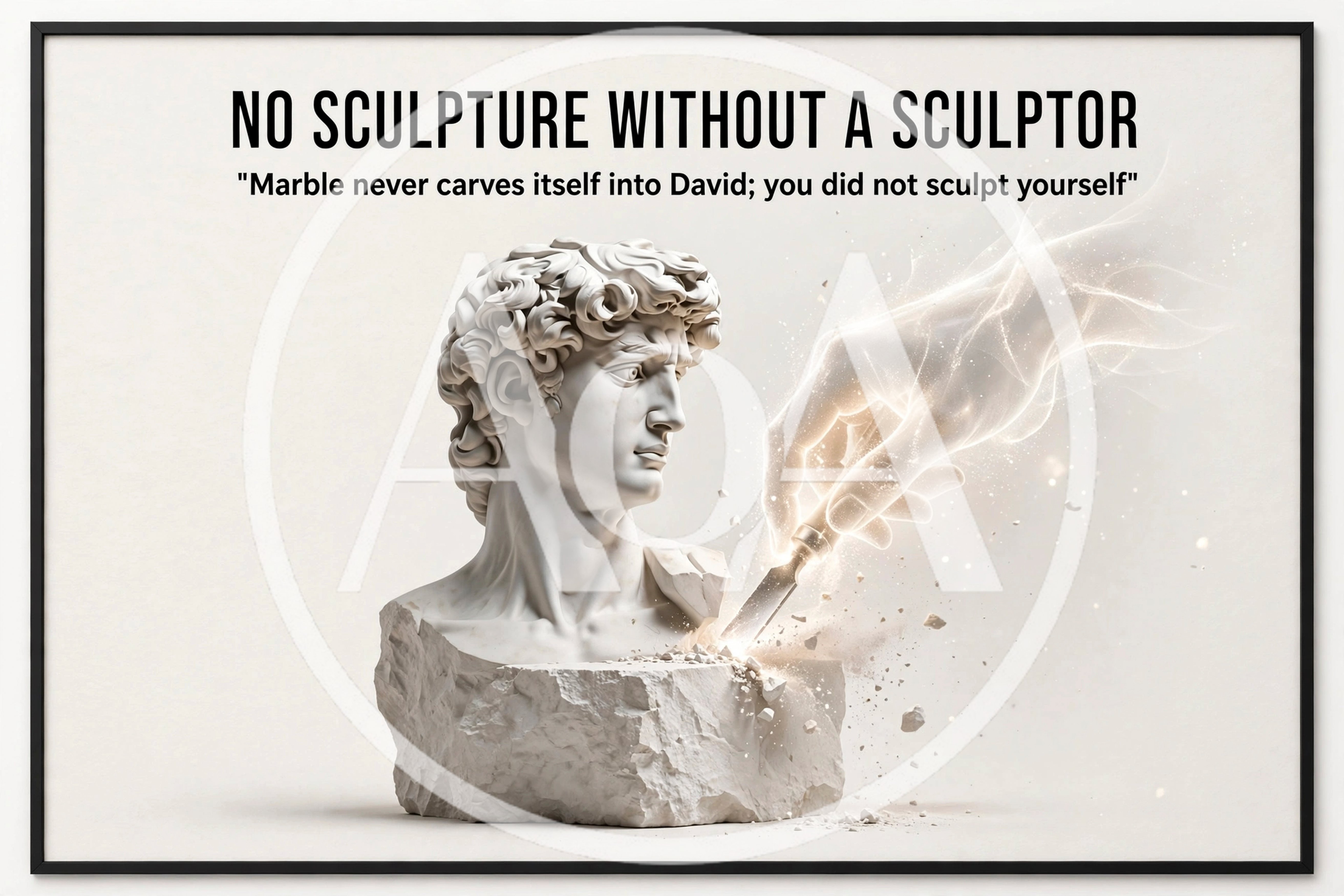 Conceptual Illustration Of A Divine Hand Sculpting David