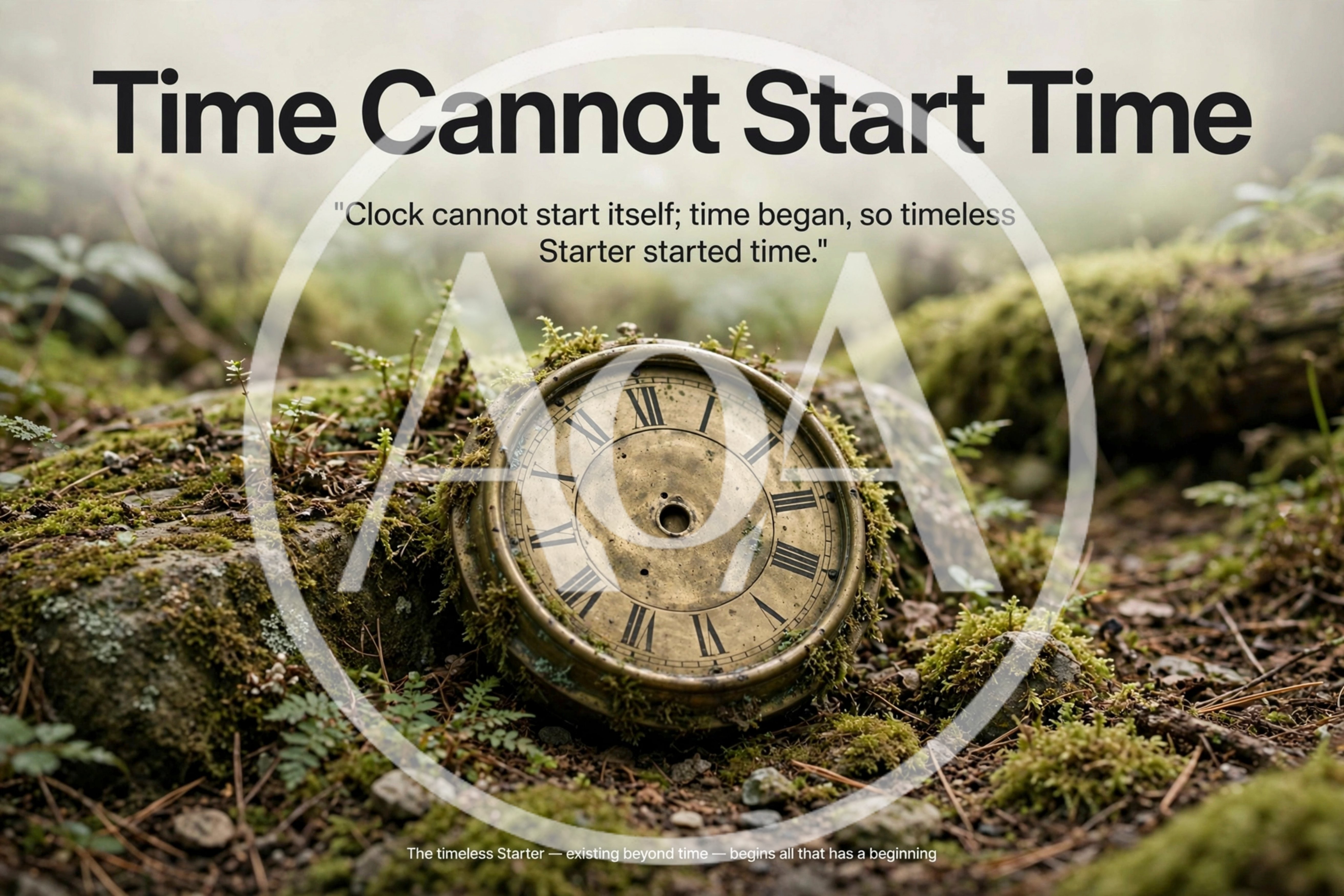 Antique Clock Resting On Mossy Forest Floor
